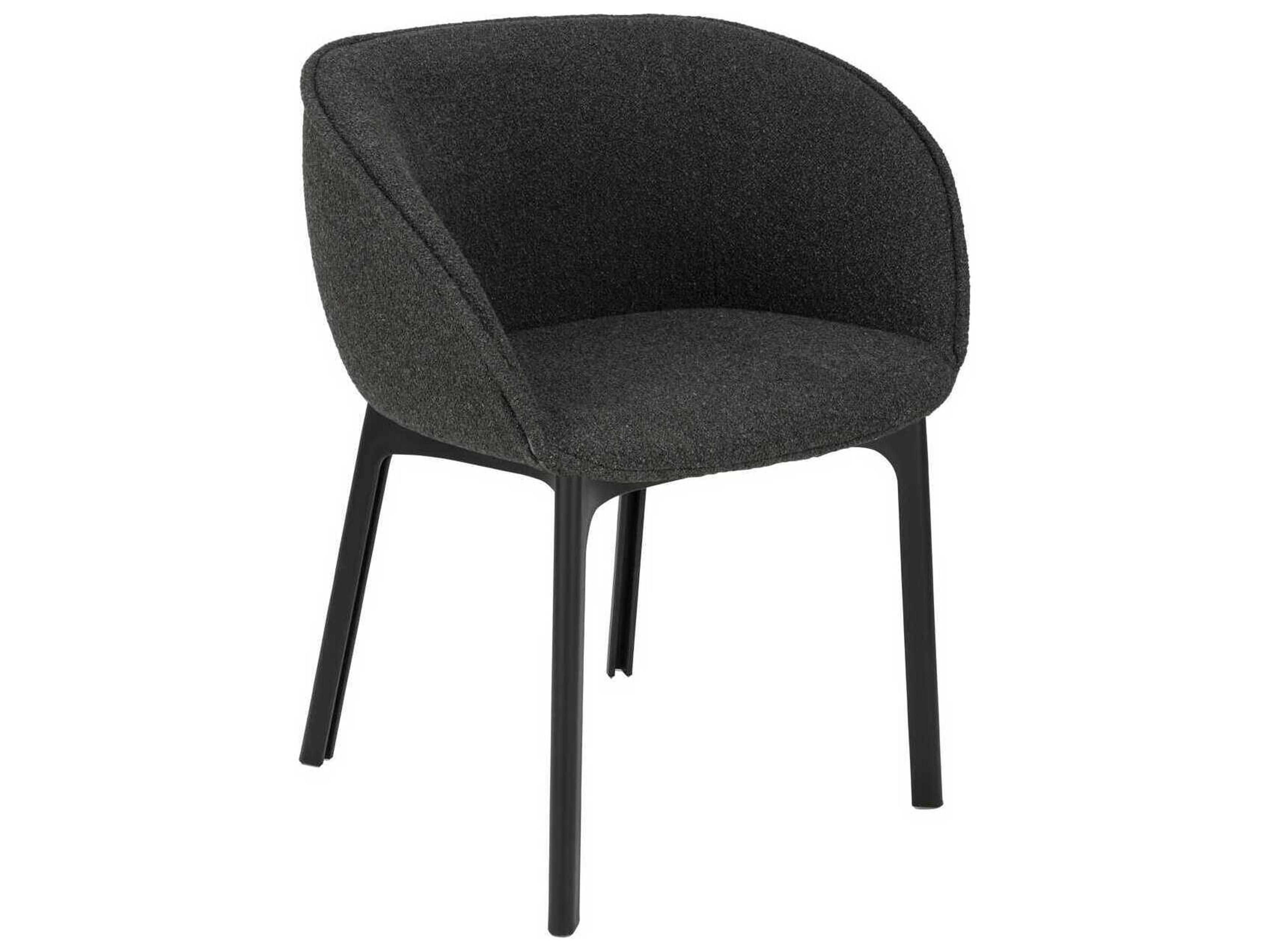 Charla Black Upholstered Arm Dining Chair