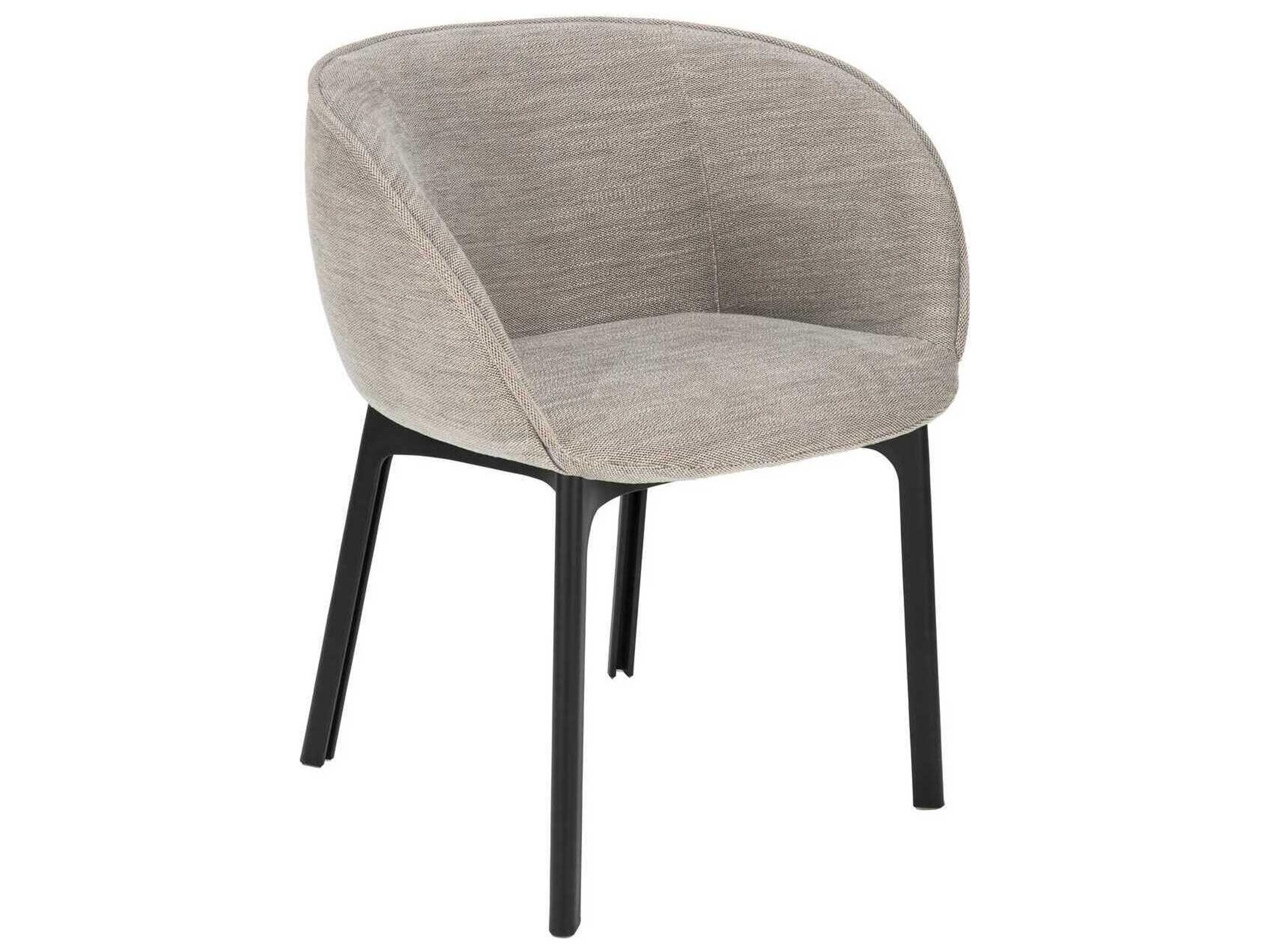 Charla Beige Upholstered Arm Dining Chair
