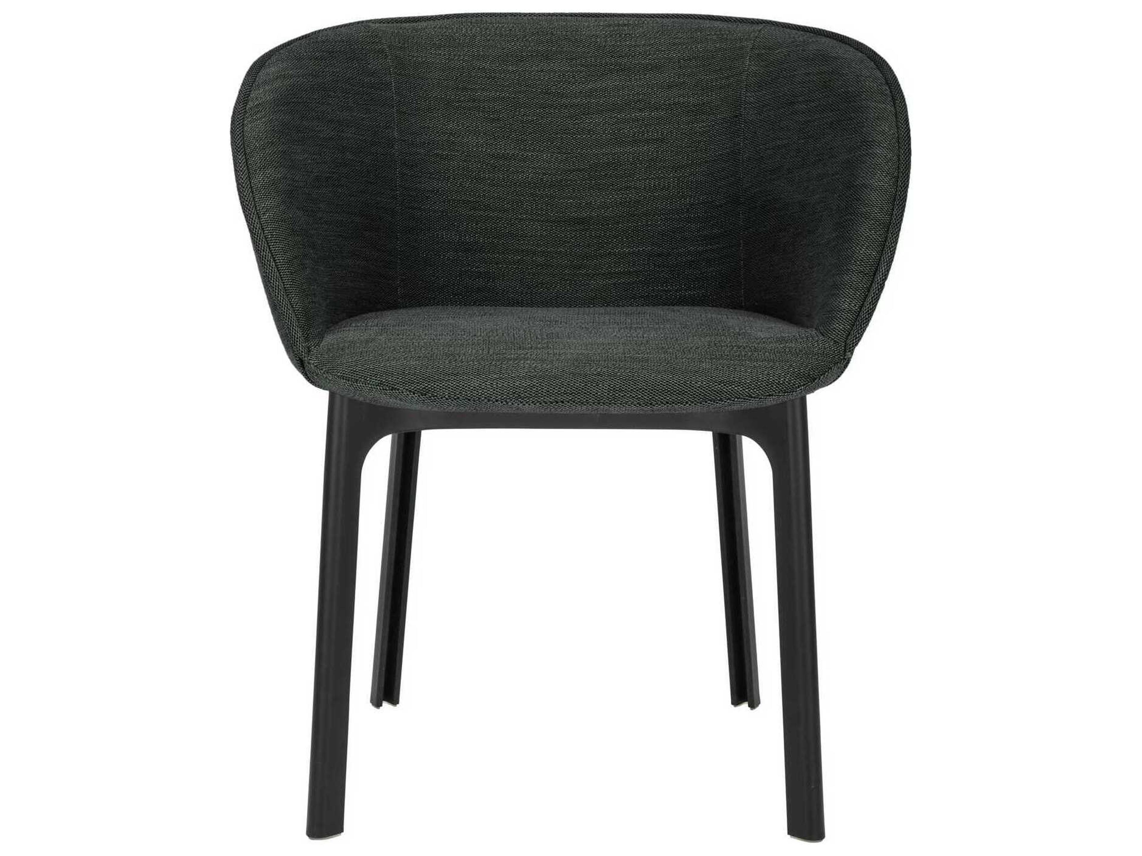Kartell Charla Black Upholstered Arm Dining Chair