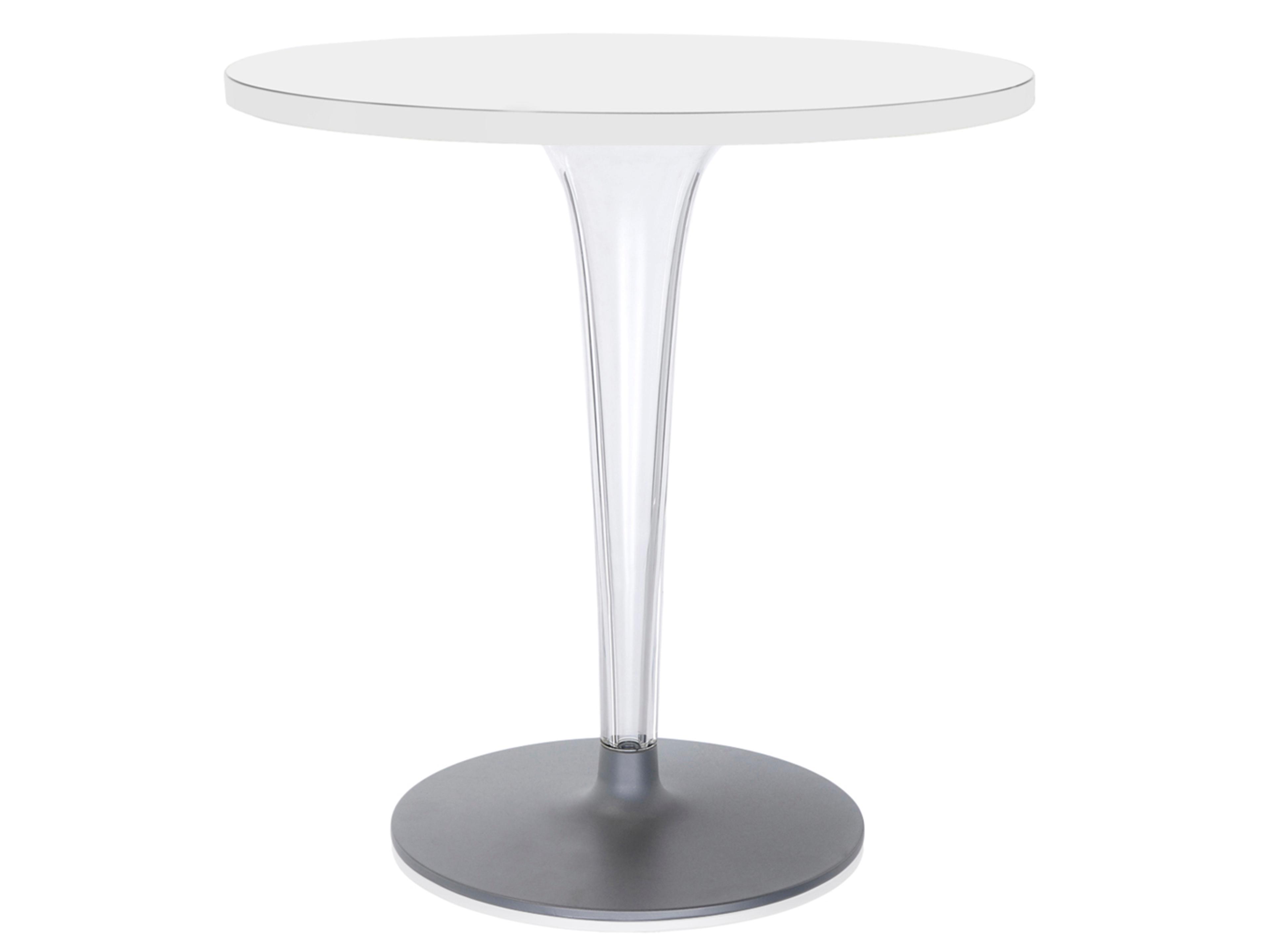 Toptop Round Plastic White Top Dining Table