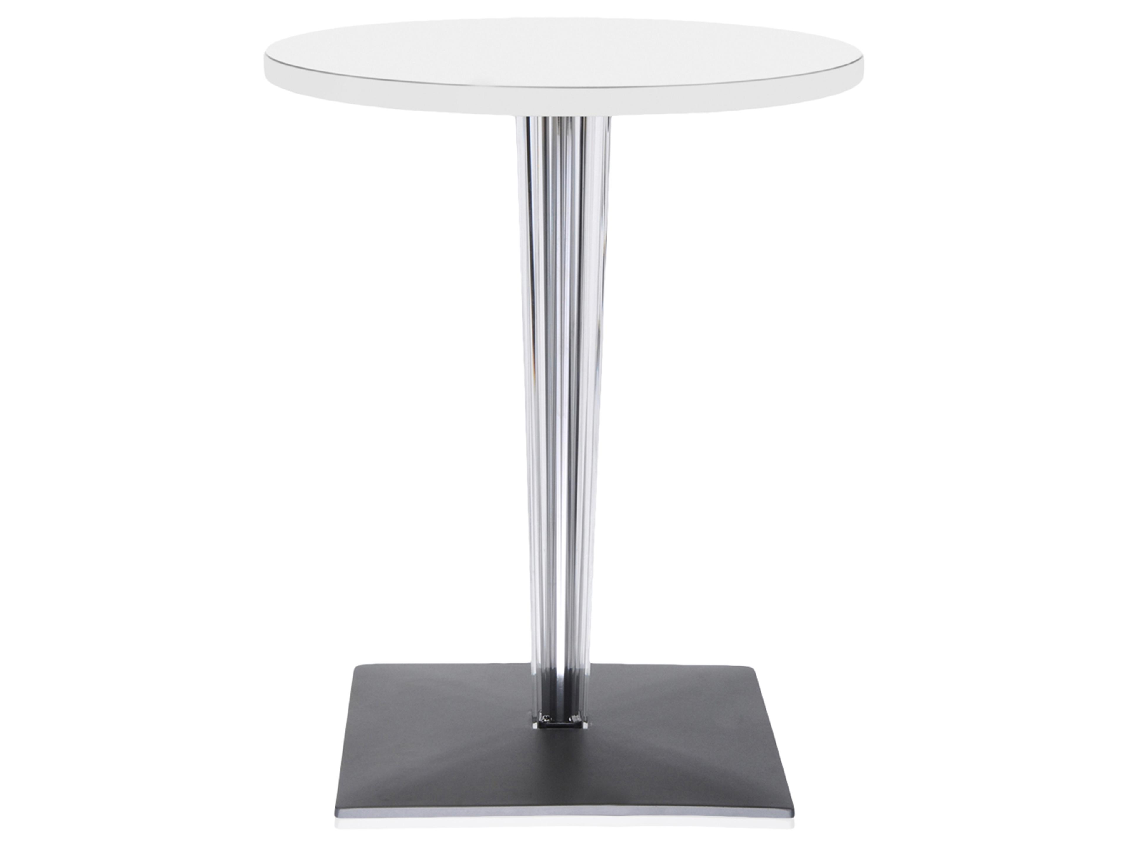 Toptop Round Plastic White Top Dining Table