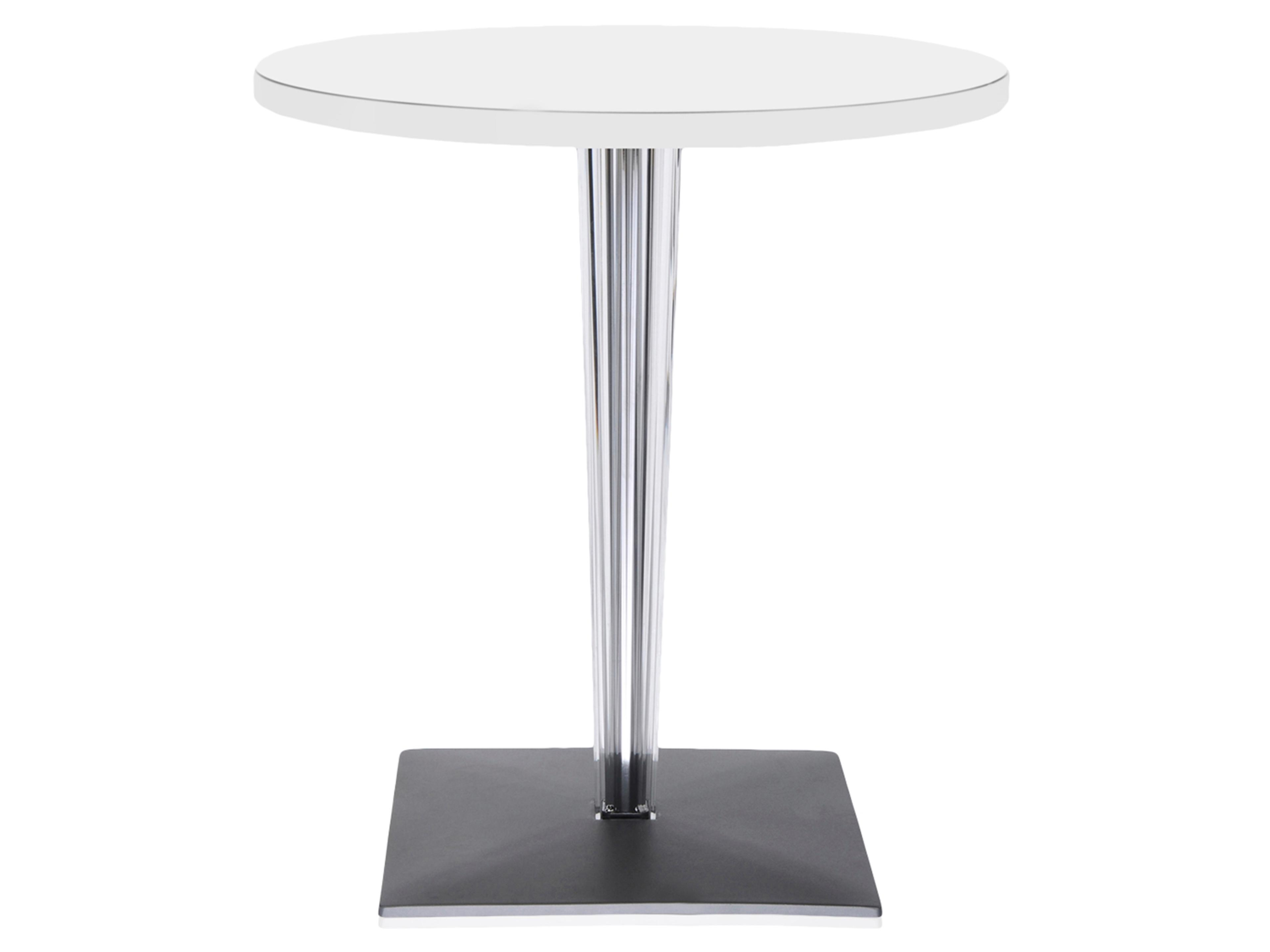 Toptop Round Plastic White Top Dining Table
