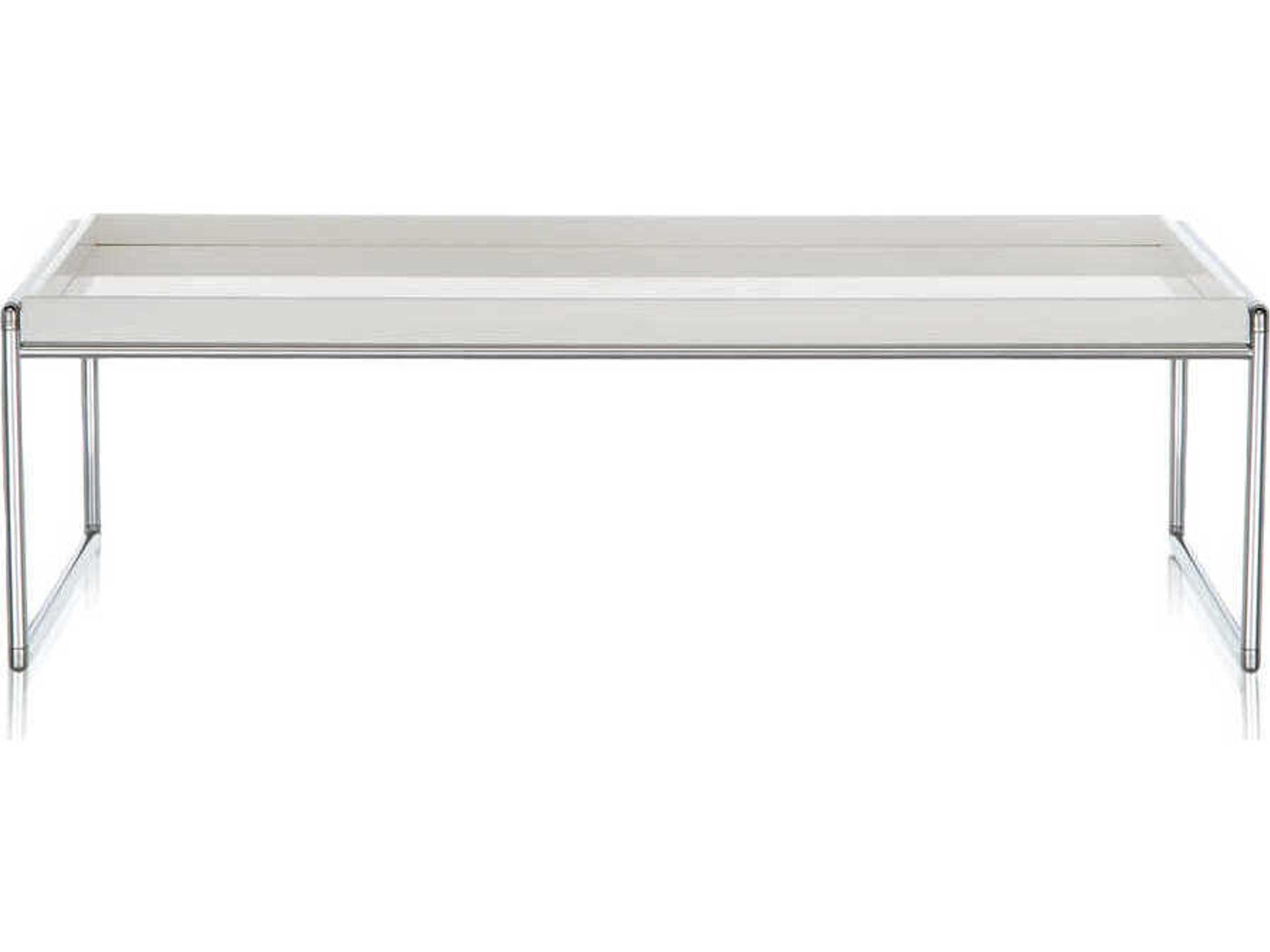 Kartell Trays Rectangular Plastic White Coffee Table