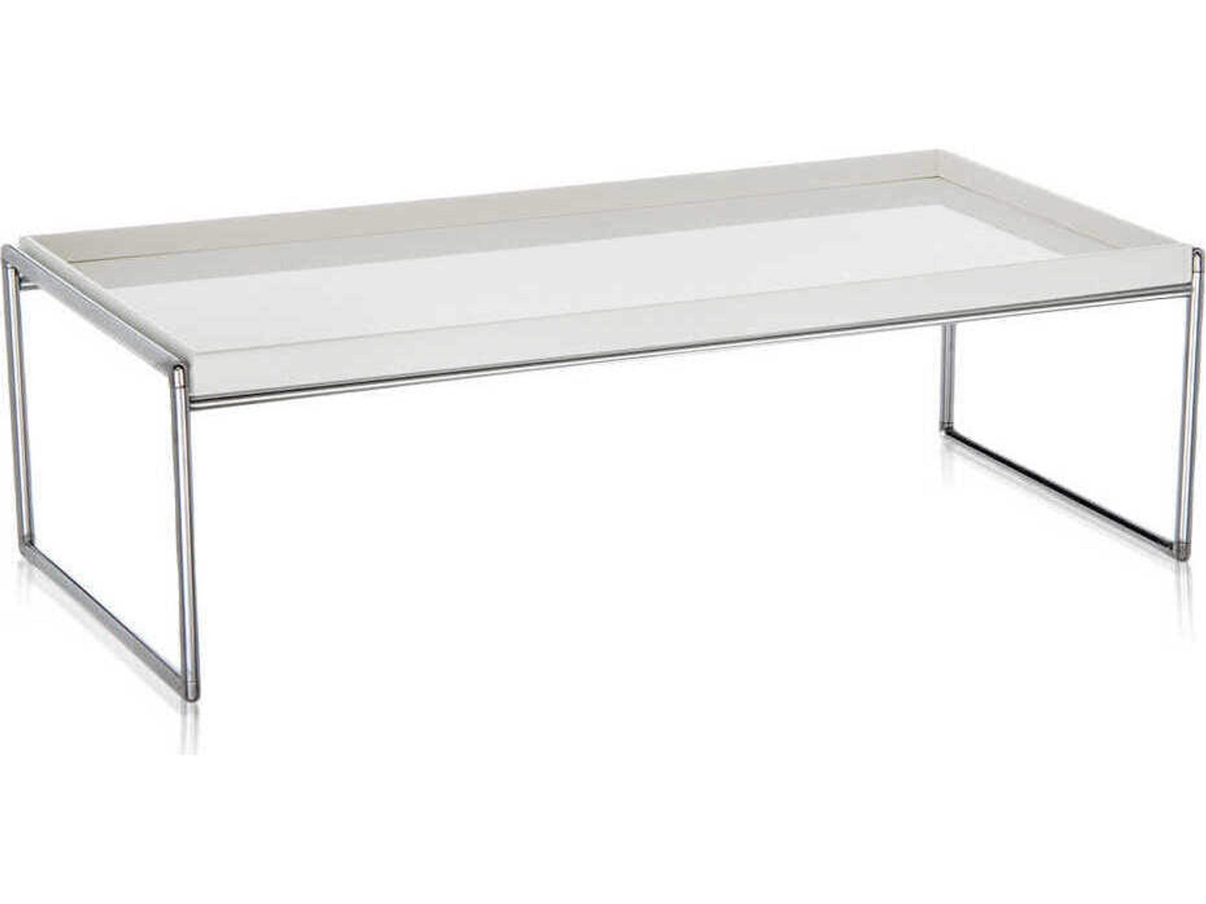 Trays Rectangular Plastic White Coffee Table