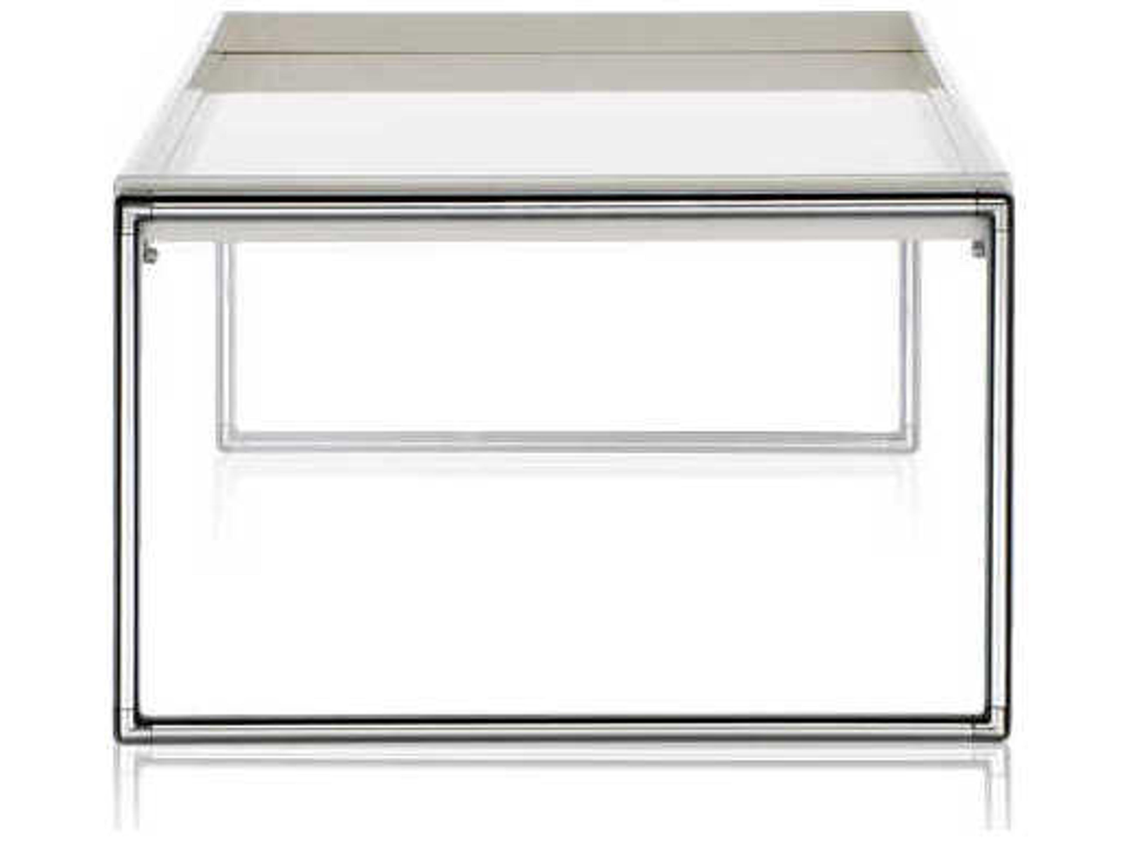 Kartell Trays Rectangular Plastic White Coffee Table