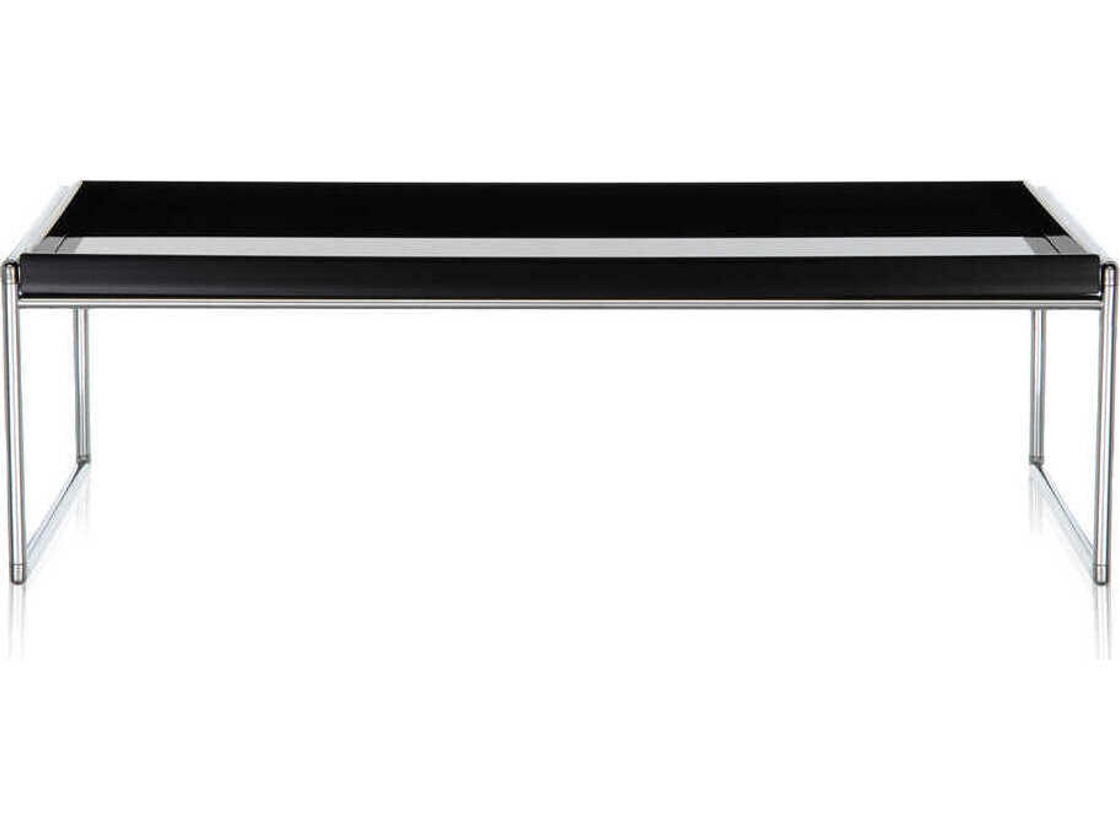 Kartell Trays Rectangular Plastic Black Coffee Table