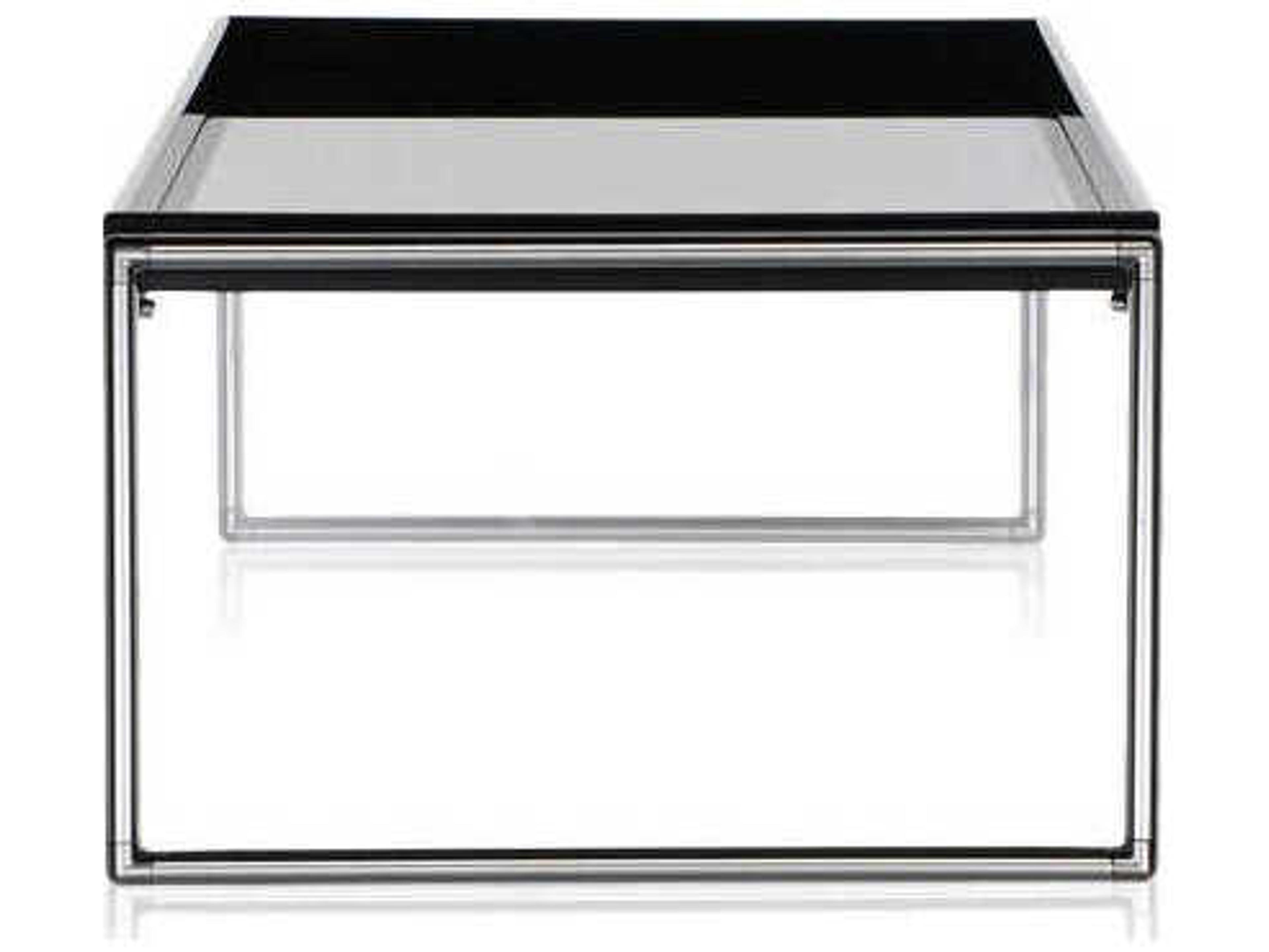 Kartell Trays Rectangular Plastic Black Coffee Table