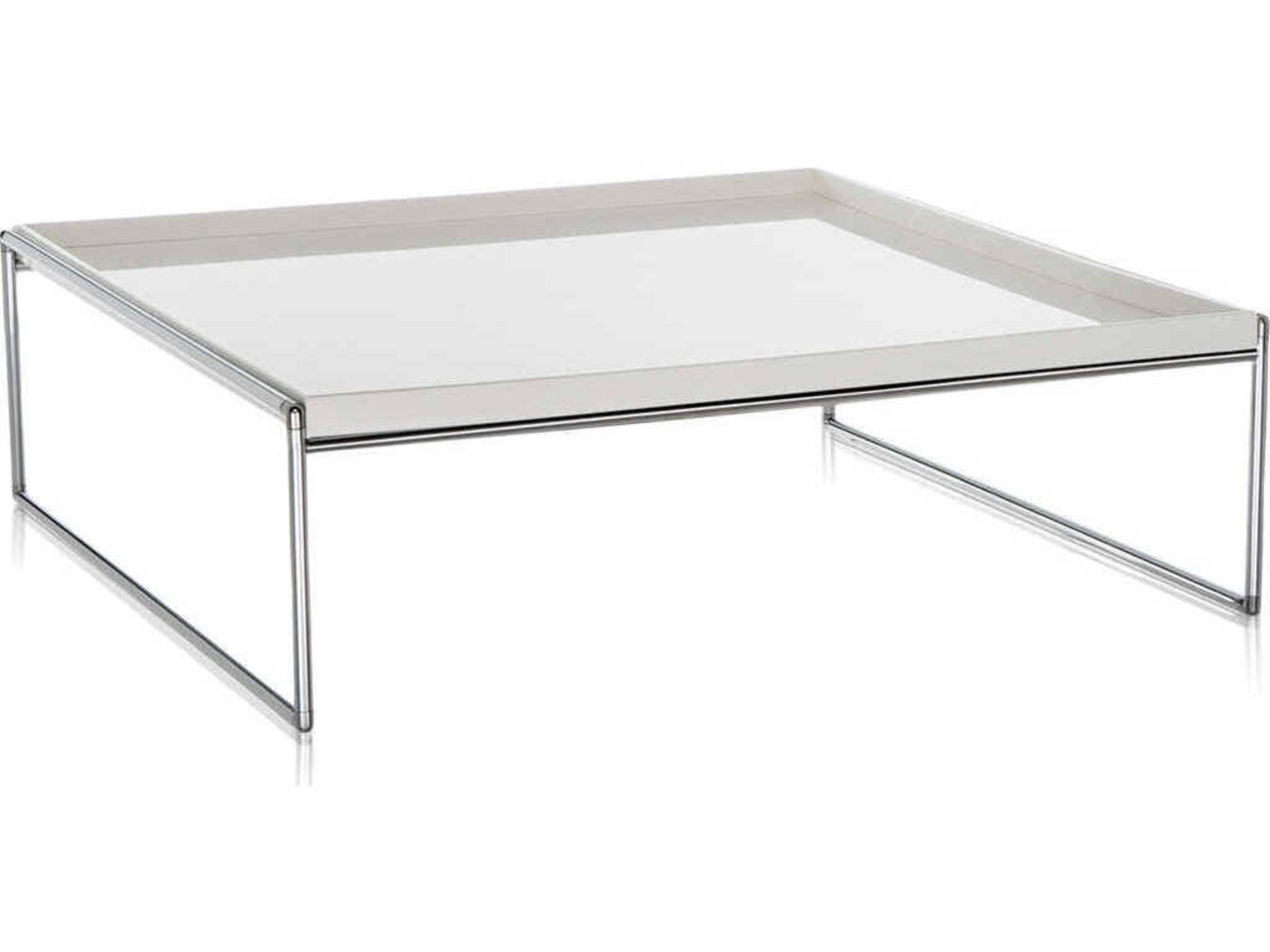 Trays Square Plastic White Coffee Table