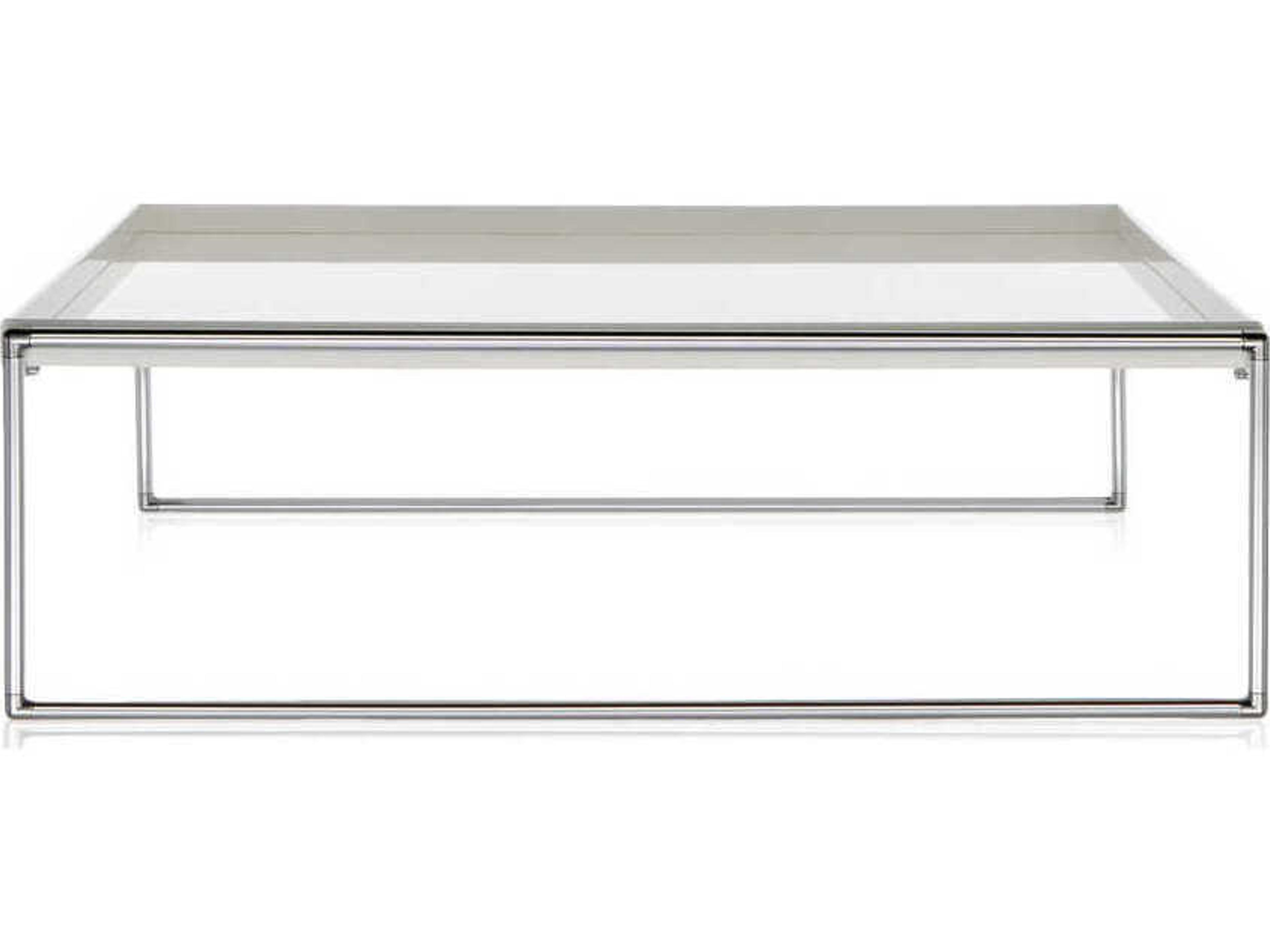 Kartell Trays Square Plastic White Coffee Table