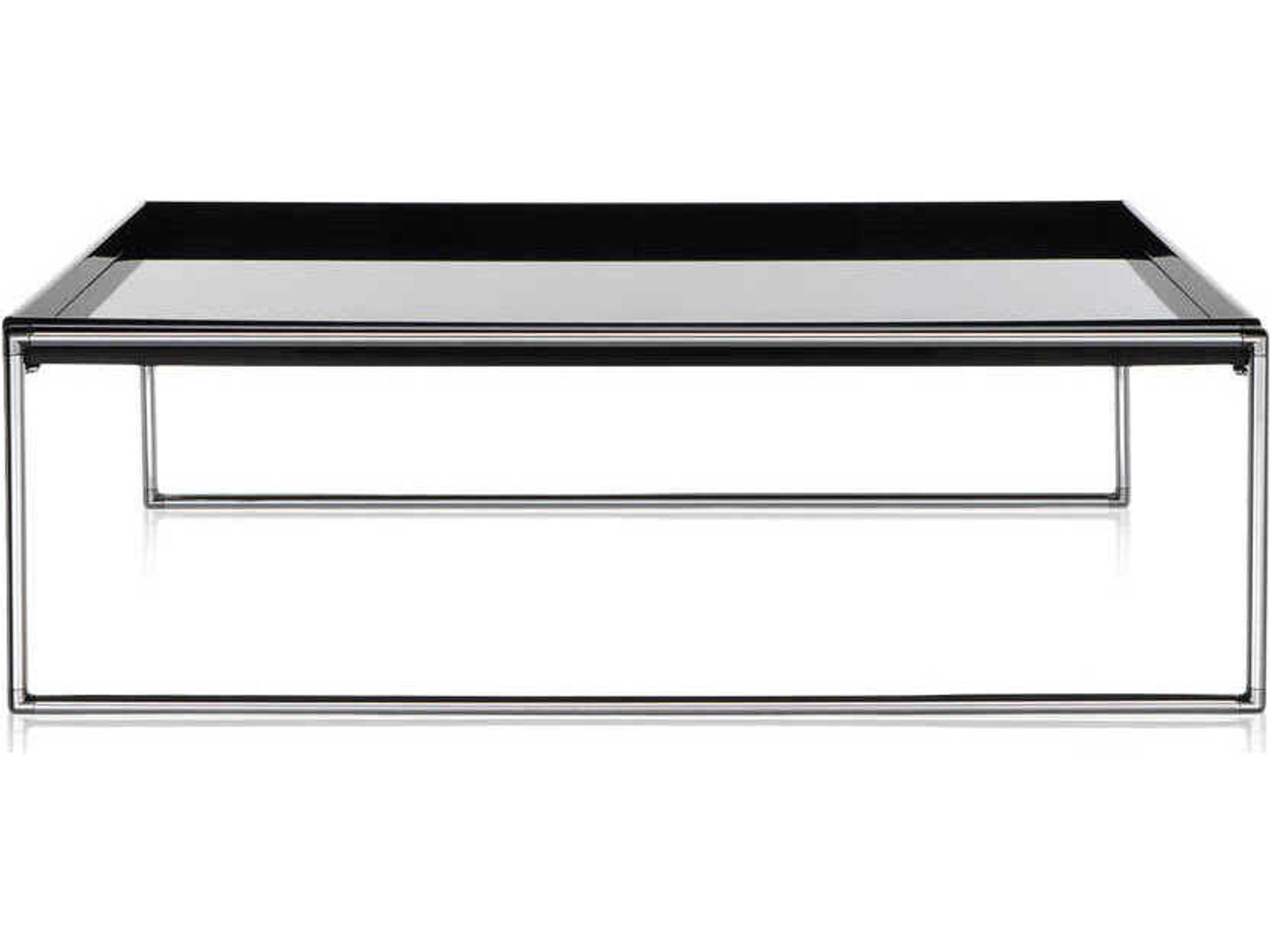 Kartell Trays Square Plastic Black Coffee Table