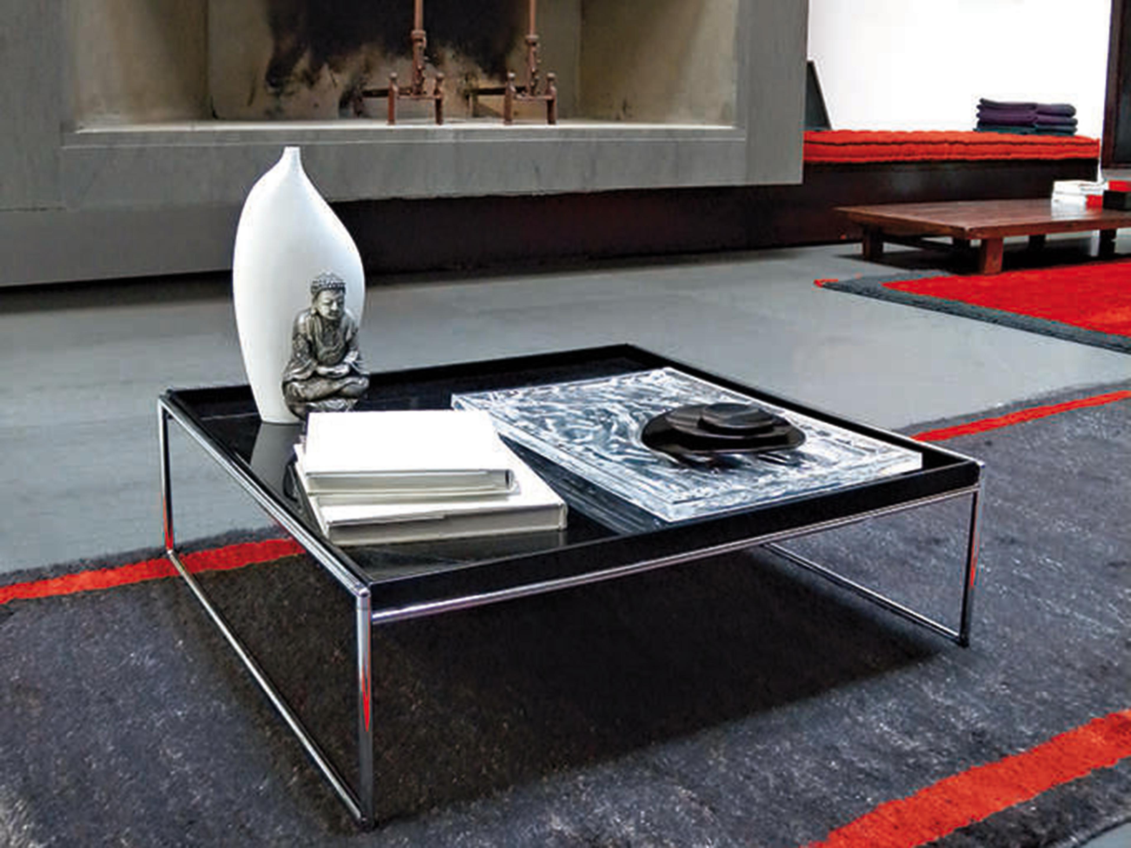 Kartell Trays Square Plastic Black Coffee Table