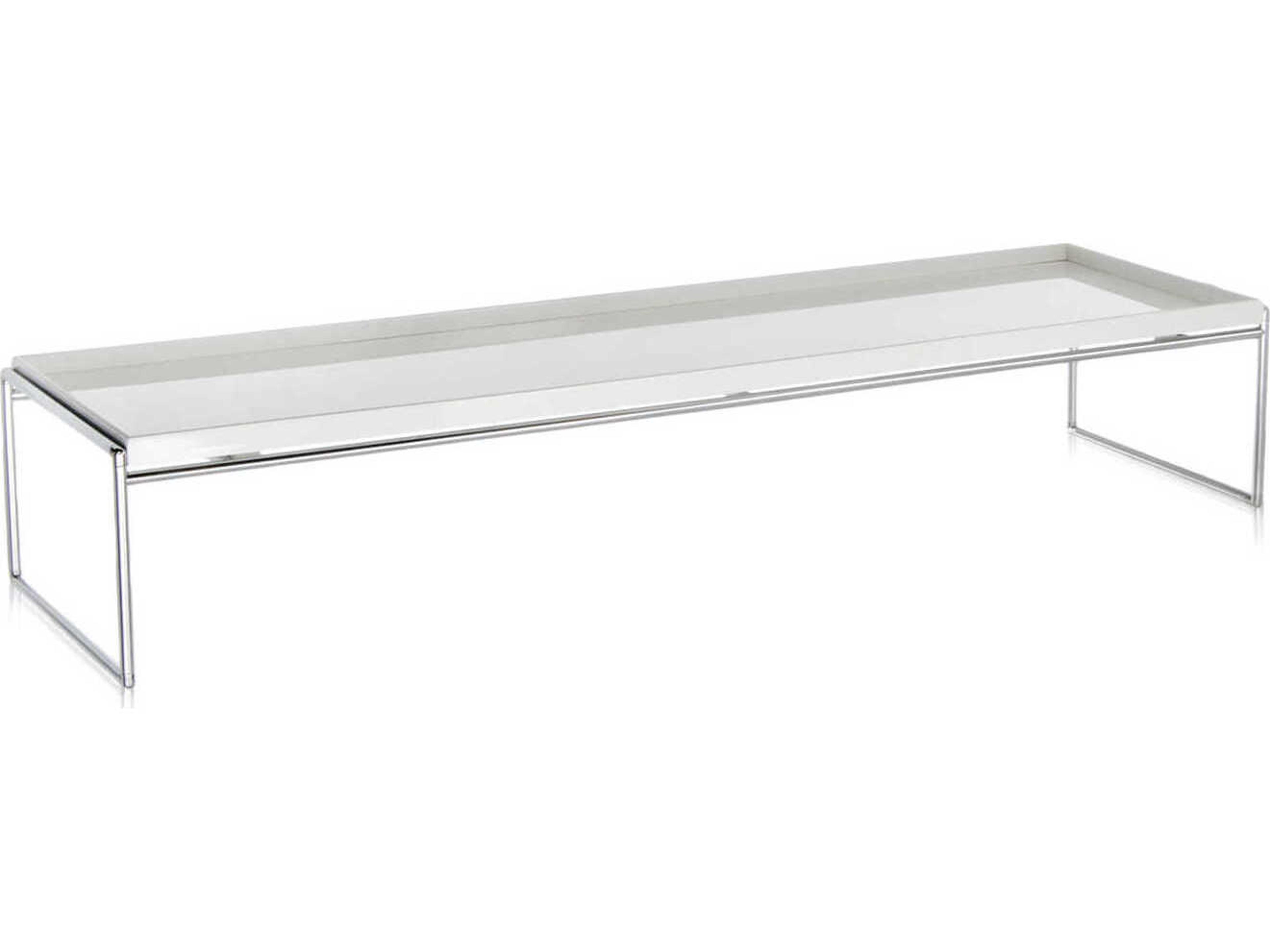 Trays Rectangular Plastic White Coffee Table