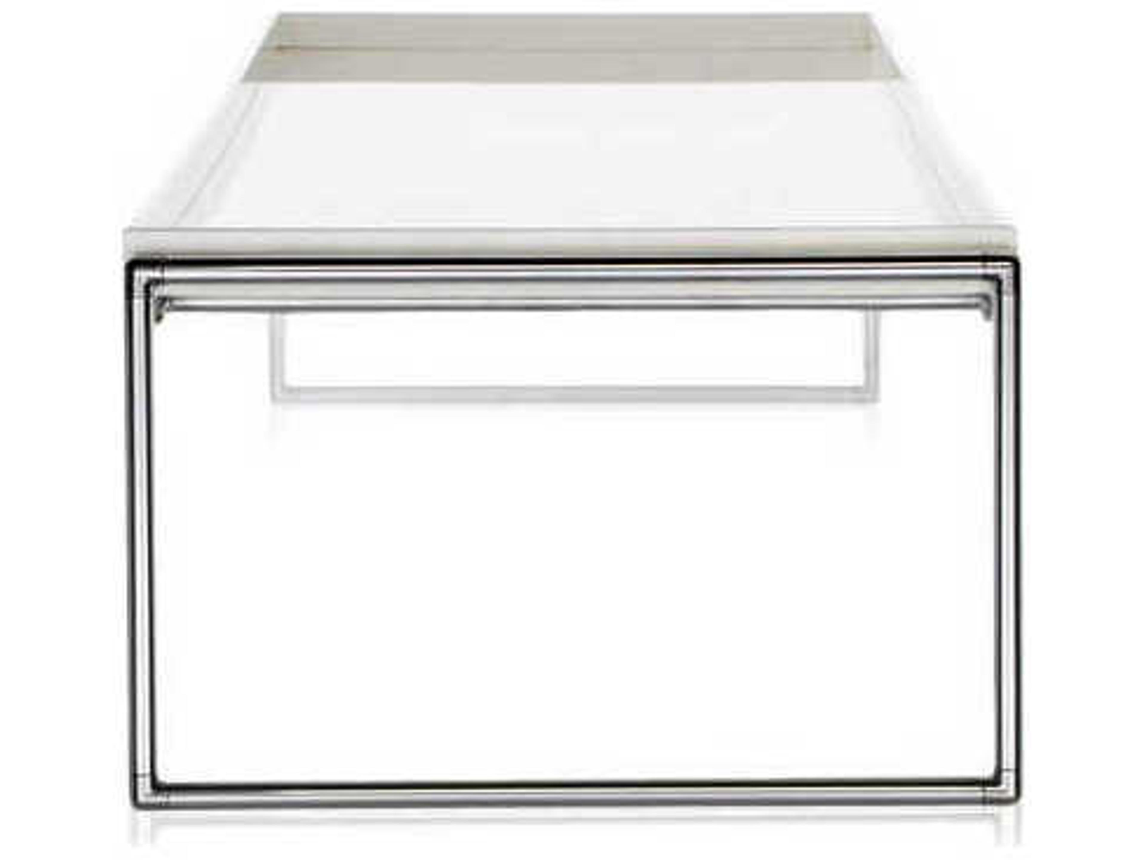Kartell Trays Rectangular Plastic White Coffee Table