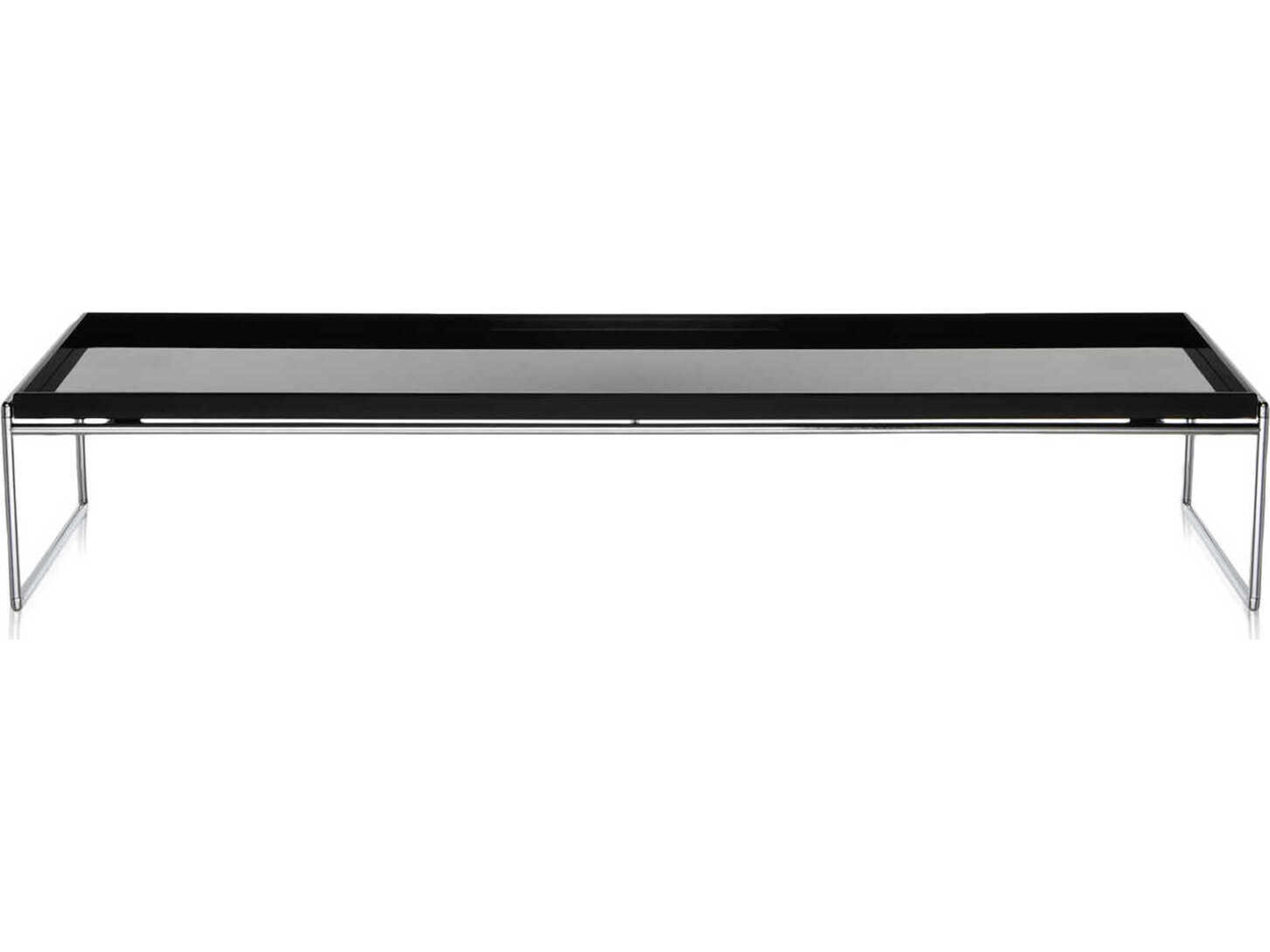 Kartell Trays Rectangular Plastic Black Coffee Table