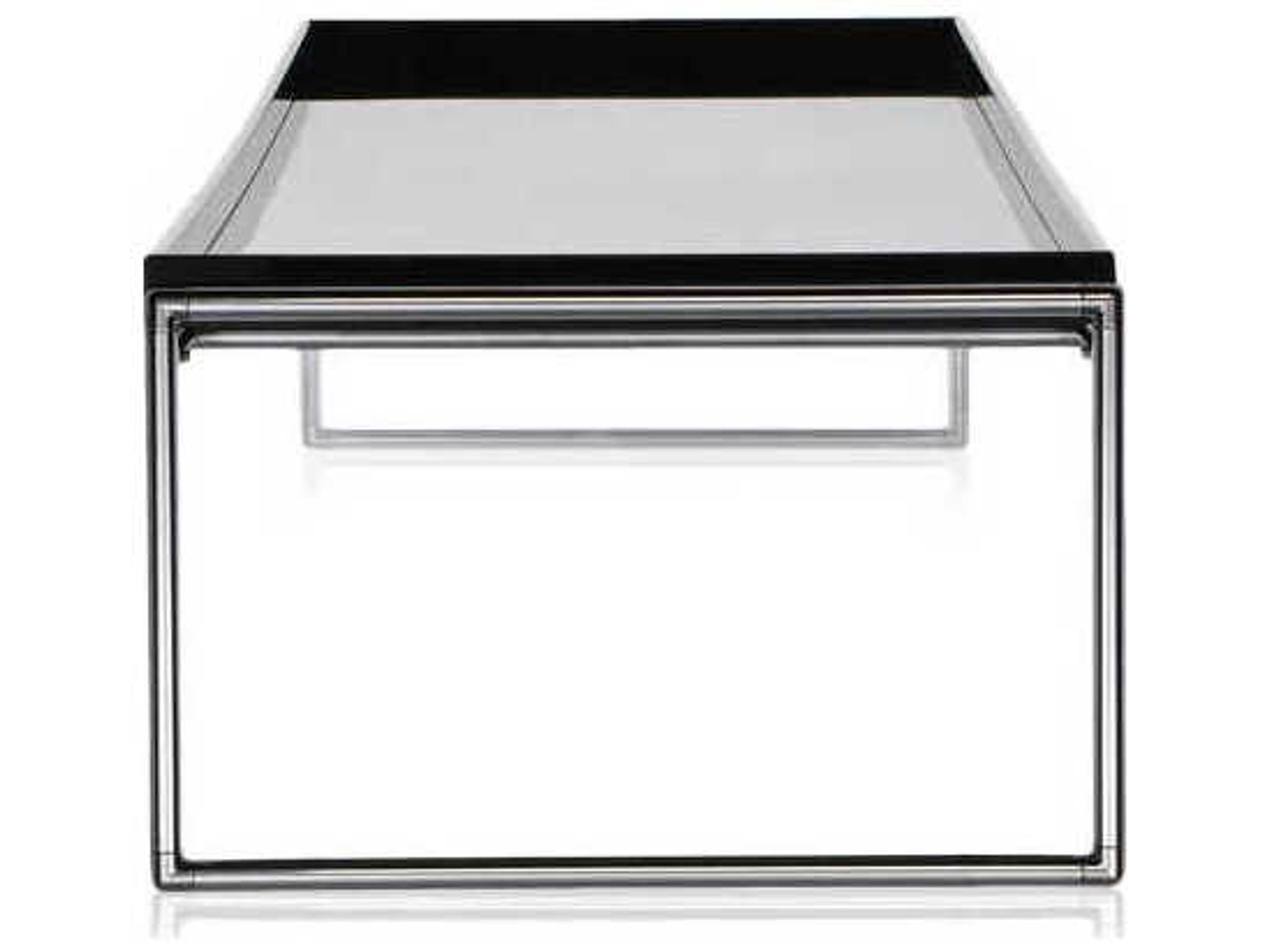 Kartell Trays Rectangular Plastic Black Coffee Table