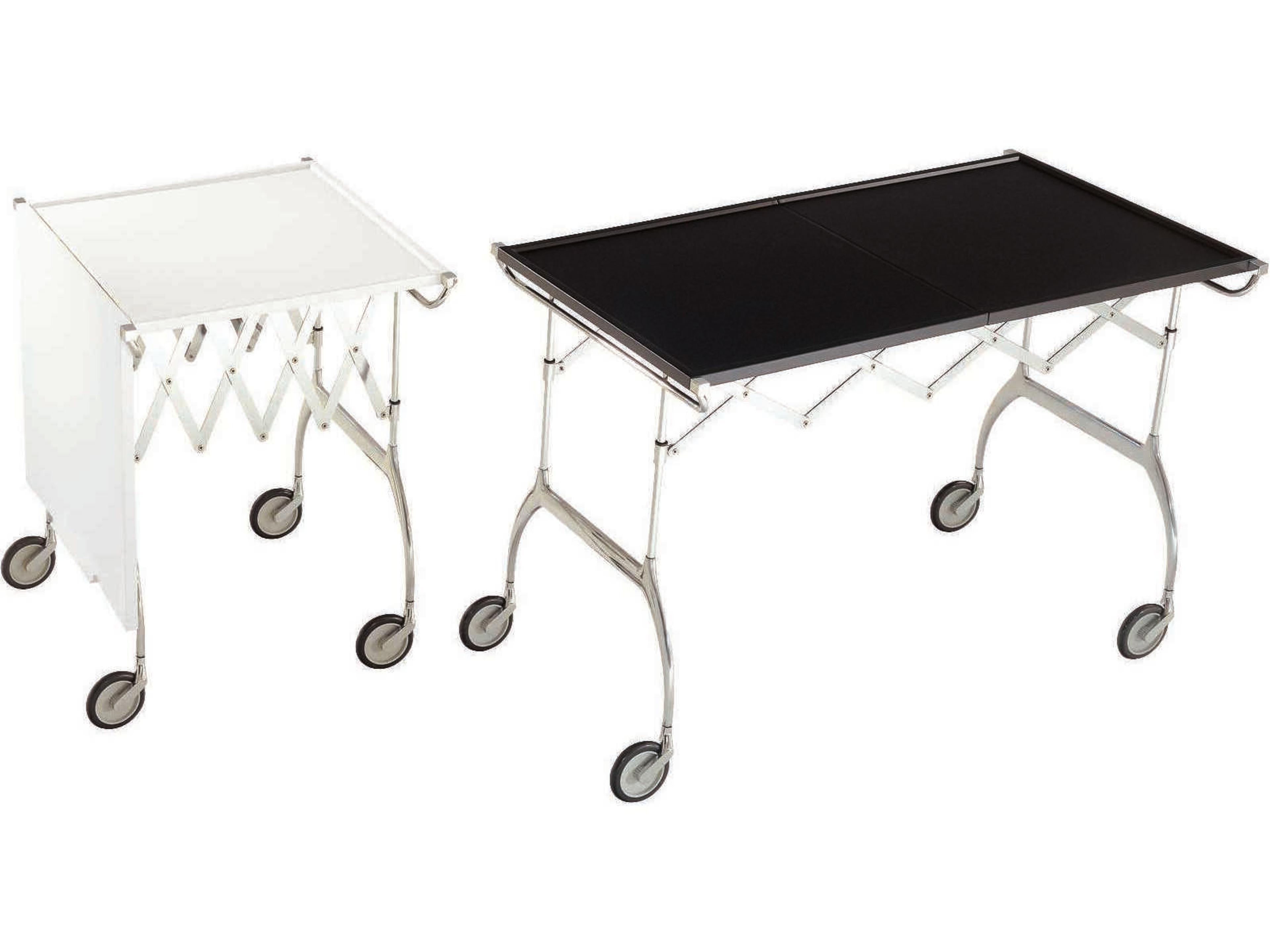 Kartell Battista Silver White Chrome Bar Cart