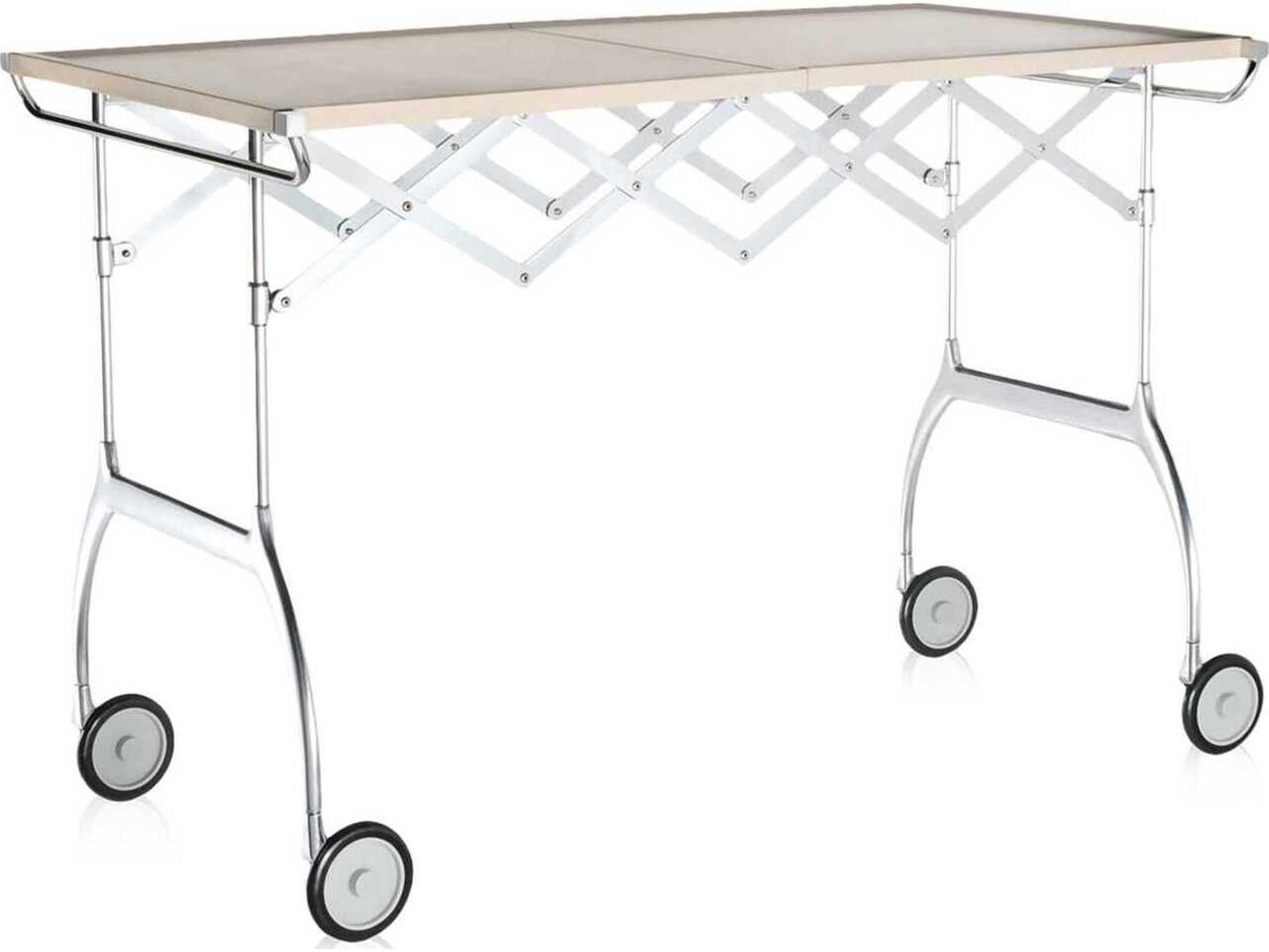Battista Silver Cream Chrome Bar Cart