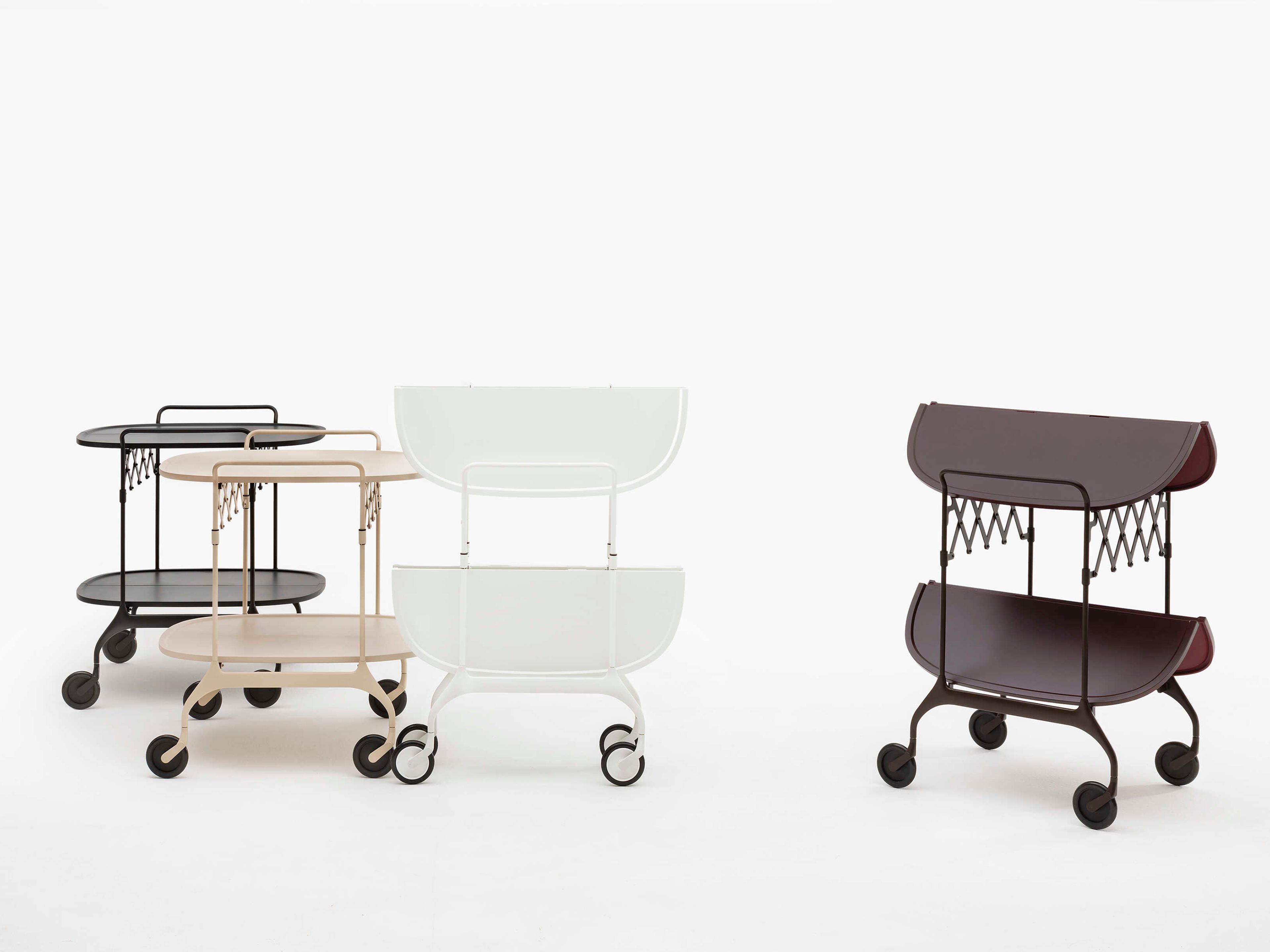 Kartell Battista Matte White Bar Cart