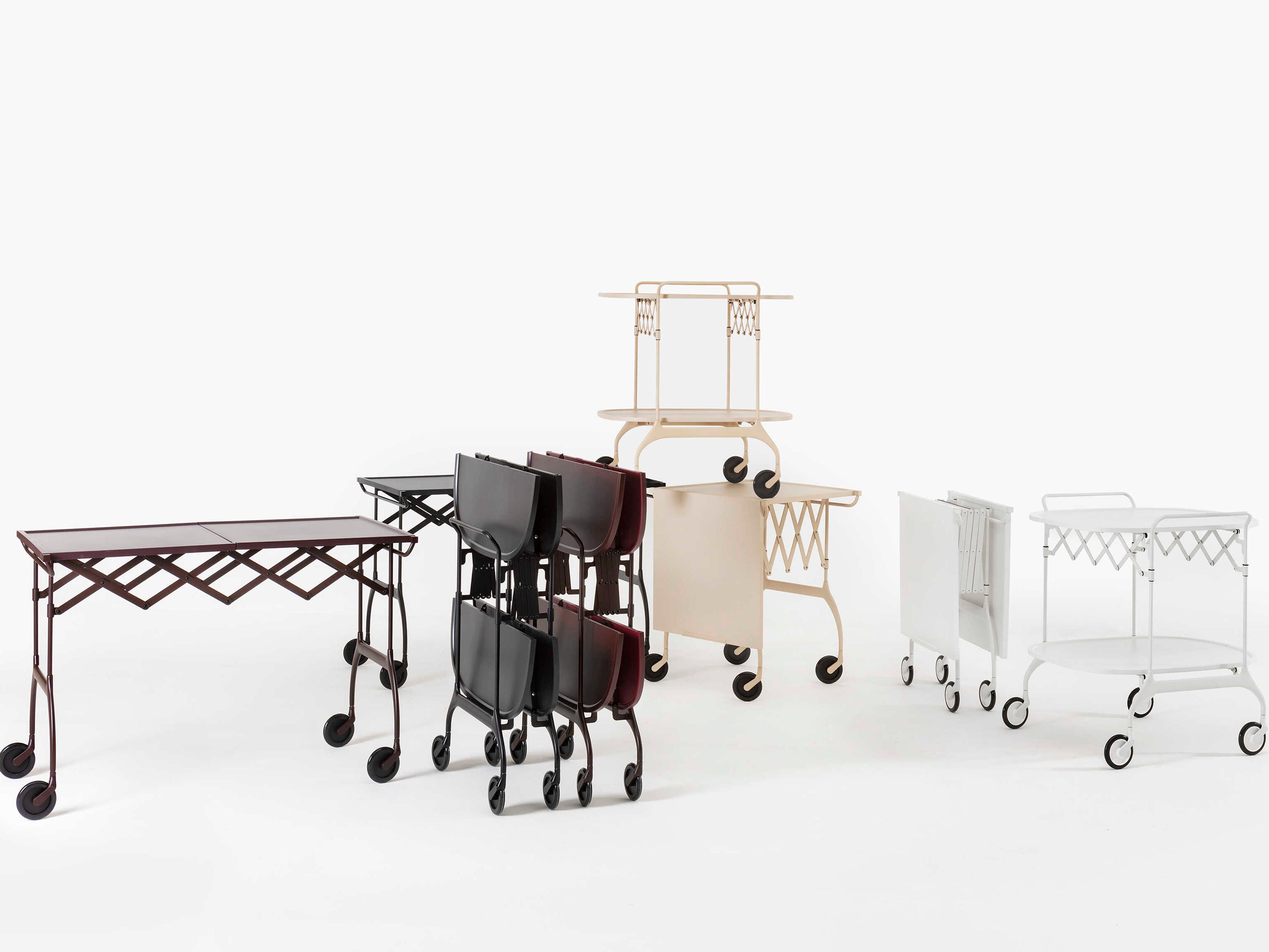 Kartell Battista Matte White Bar Cart