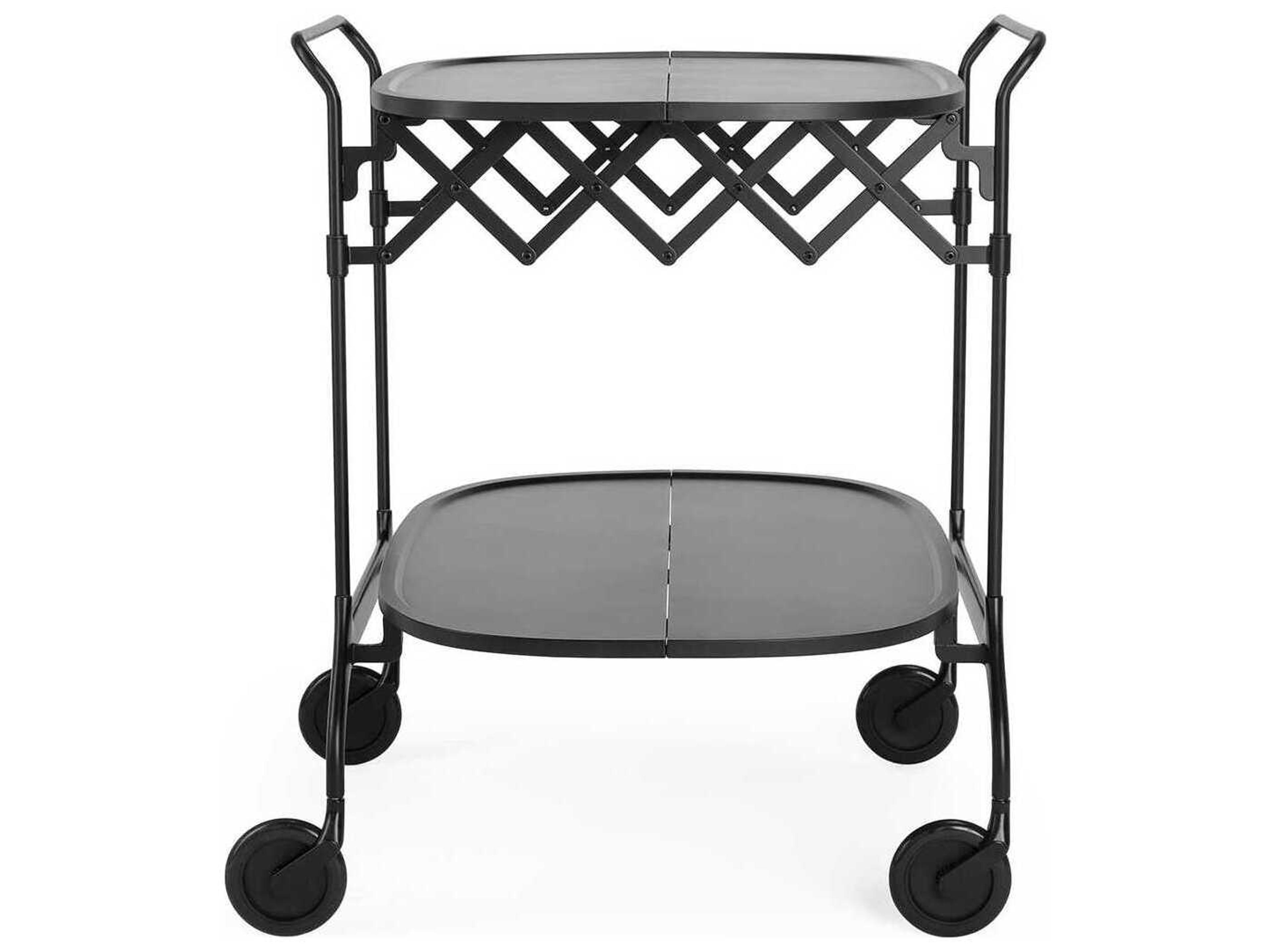 Kartell Battista Matte Black Bar Cart