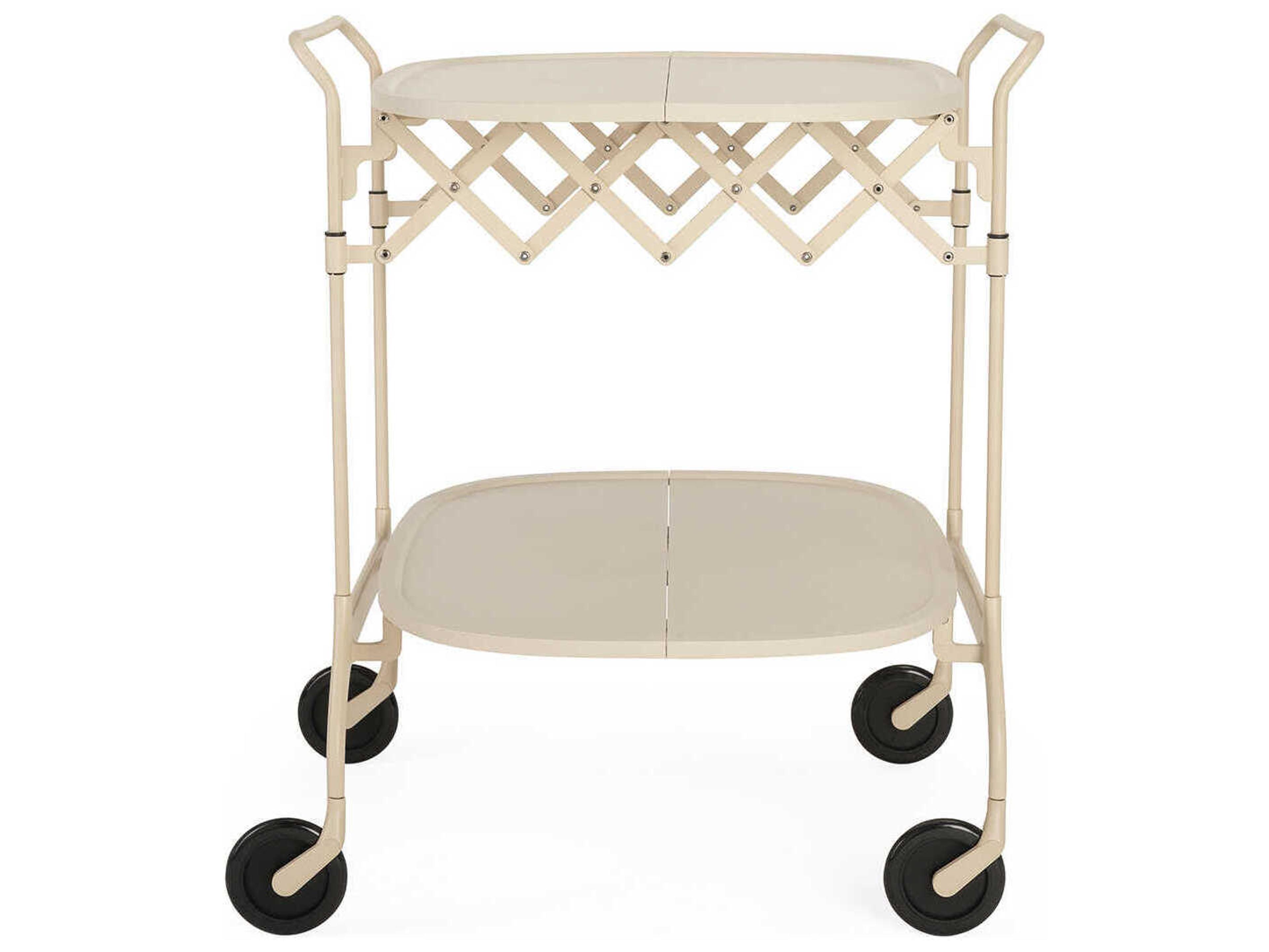 Kartell Battista White Matte Cream Bar Cart