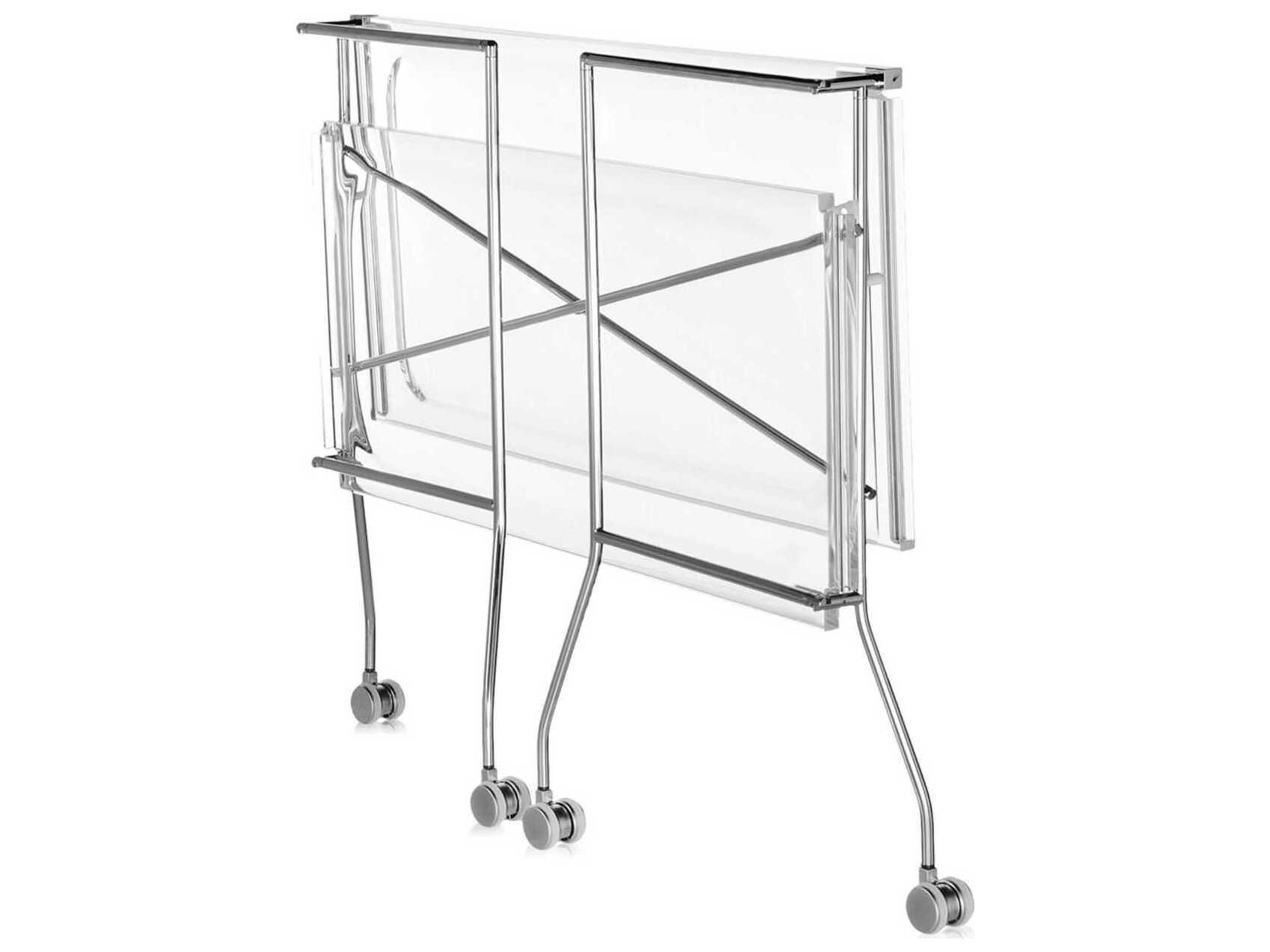 Kartell Flip Clear Crystal Bar Cart