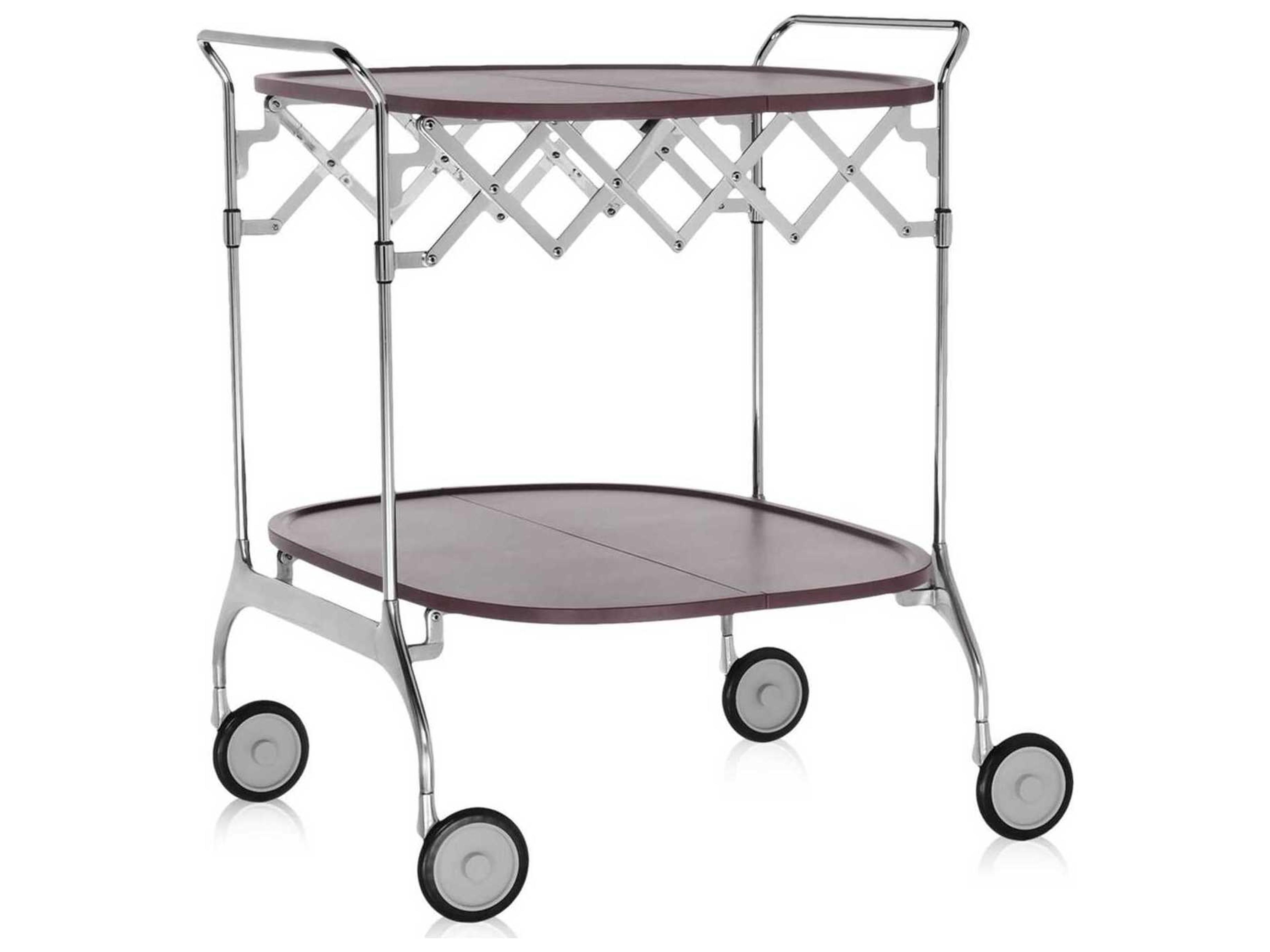 Gastone Purple Plum Chrome Bar Cart