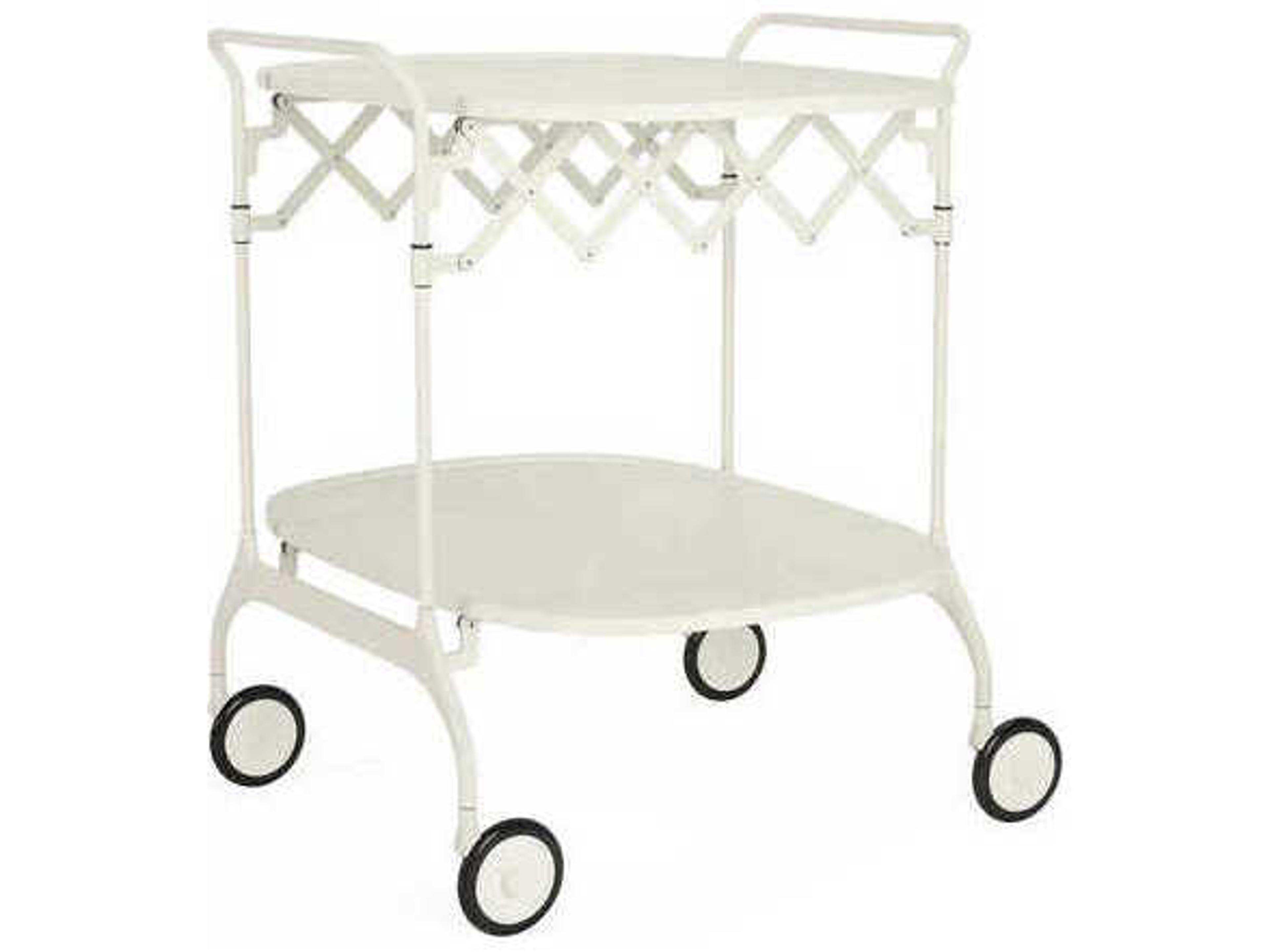 Gastone 26.75" Folding Trolley Table in Matte White