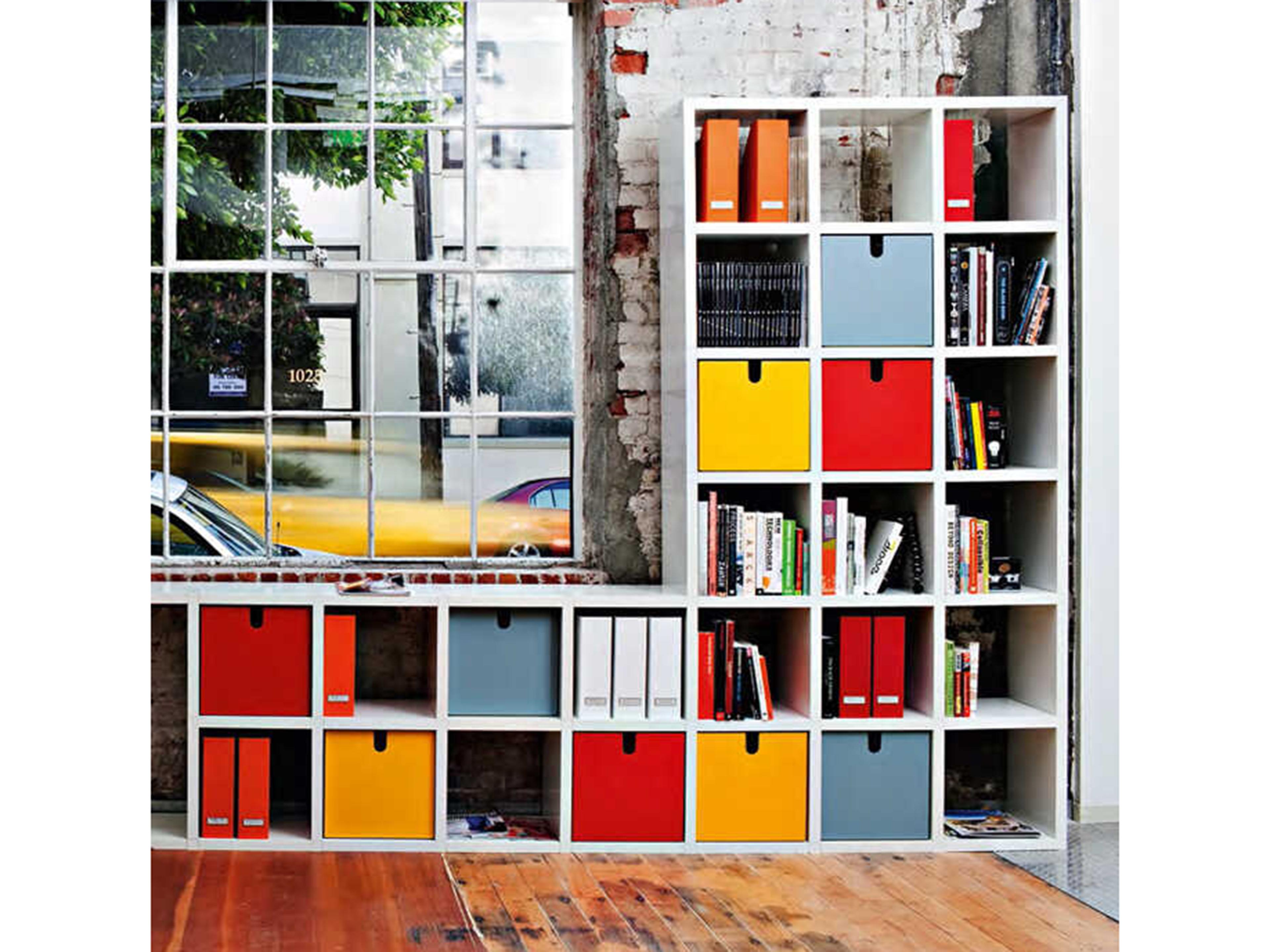 Kartell Polvara Yellow Modular Bookcase Stacking Cube