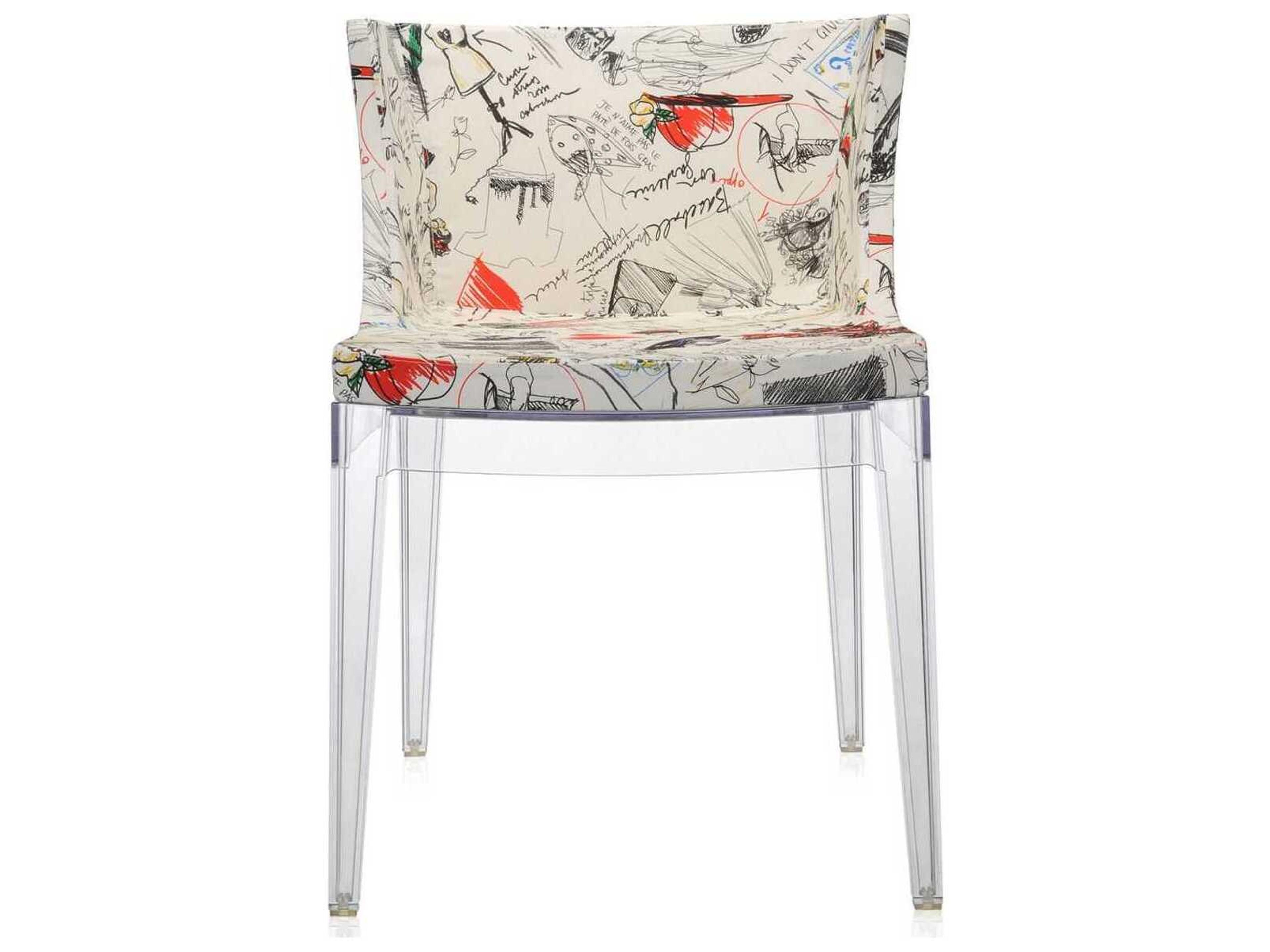 Kartell Mademoiselle Clear Upholstered Side Dining Chair