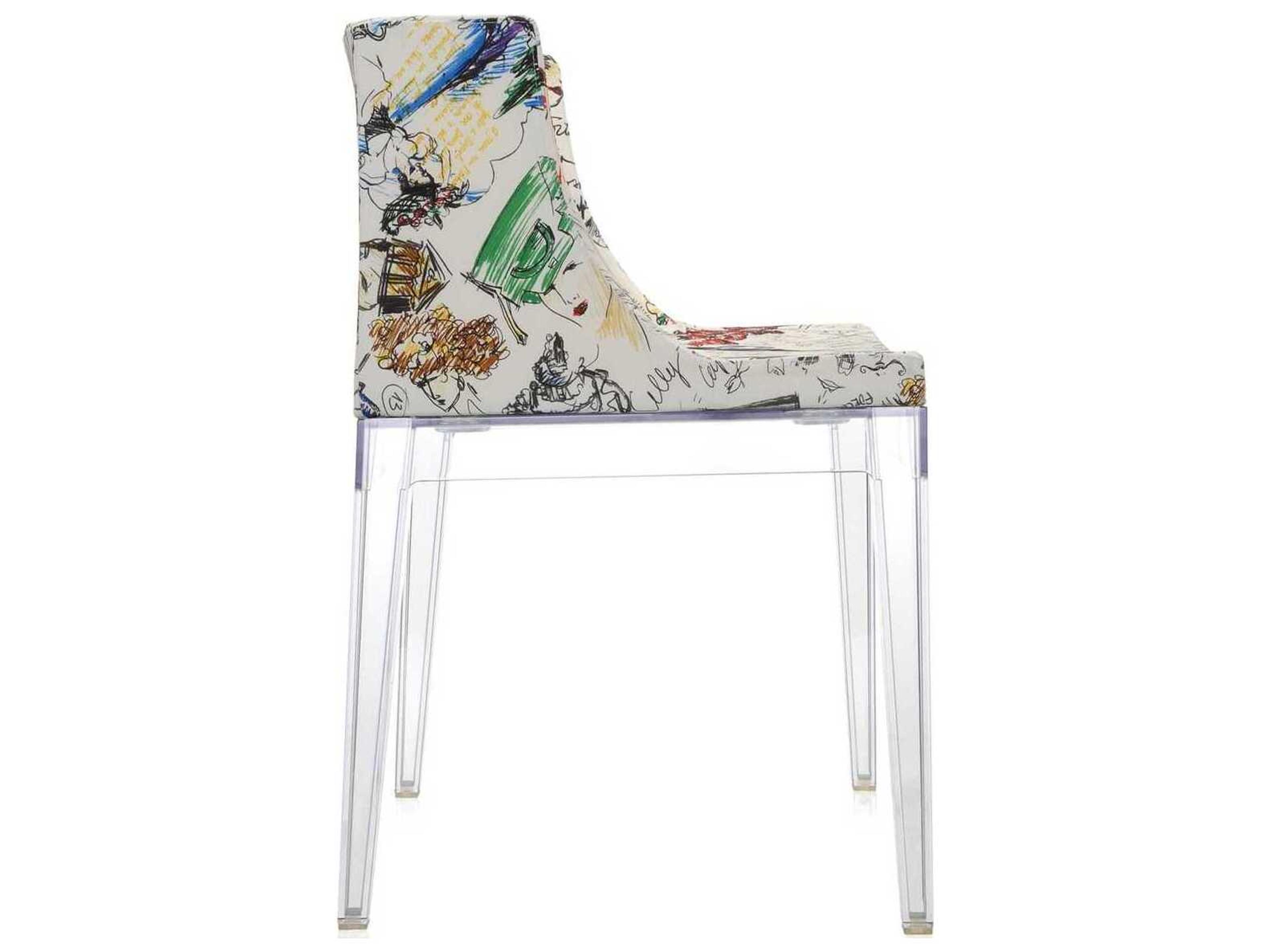 Kartell Mademoiselle Clear Upholstered Side Dining Chair