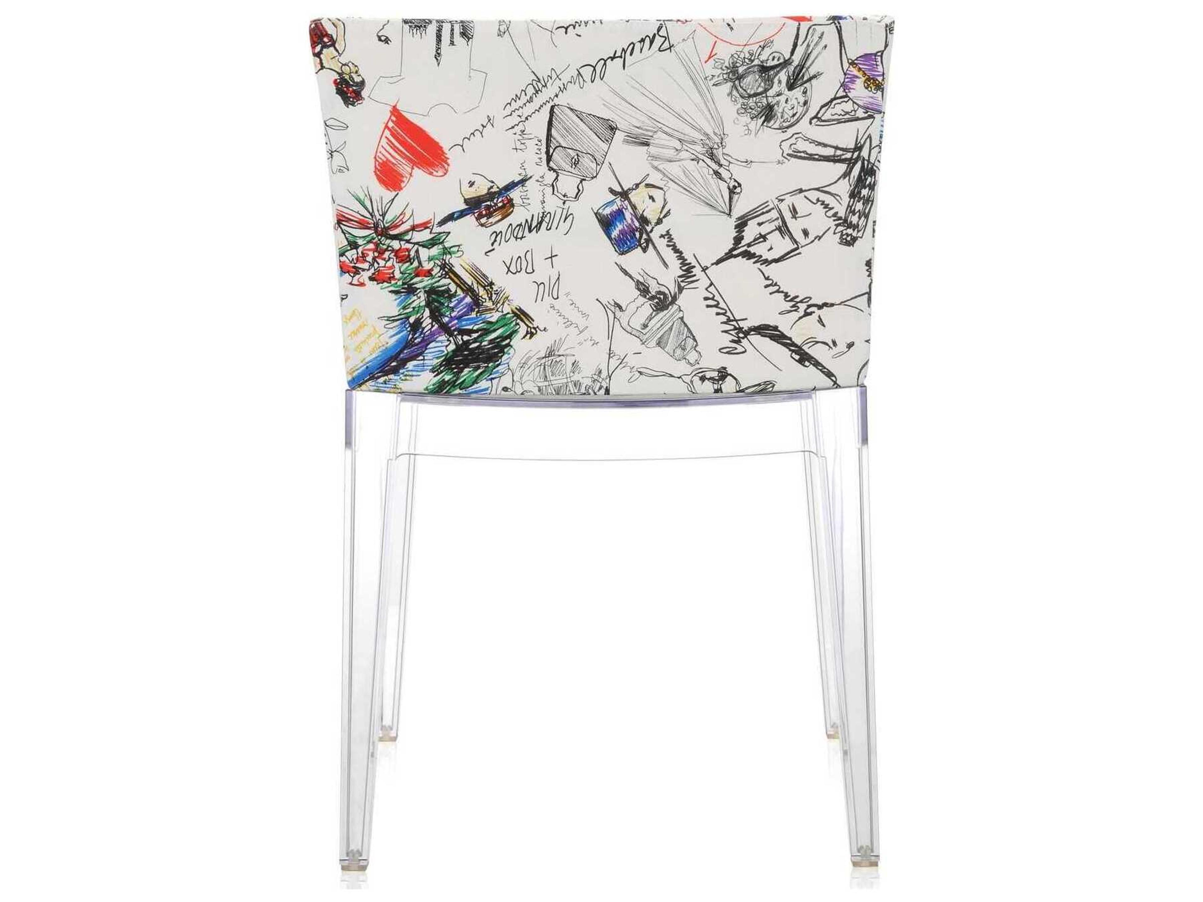 Kartell Mademoiselle Clear Upholstered Side Dining Chair