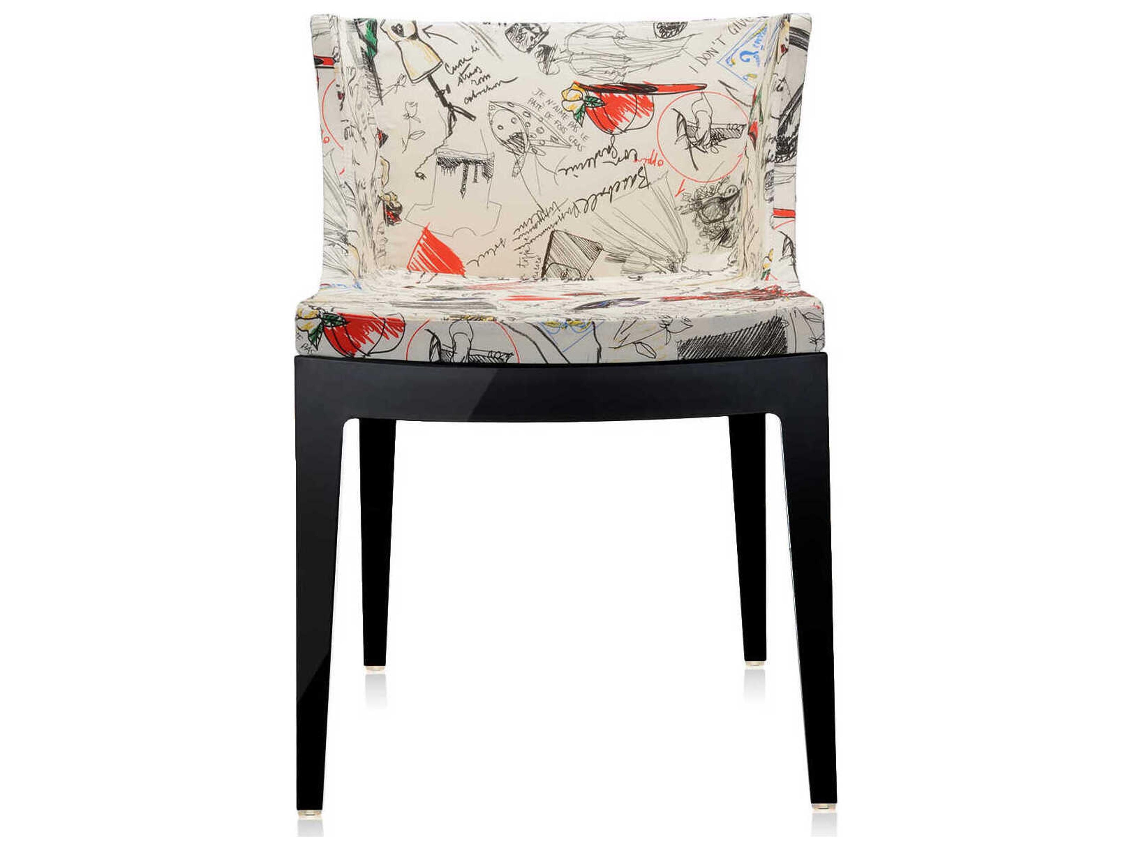 Kartell Mademoiselle Black Upholstered Side Dining Chair