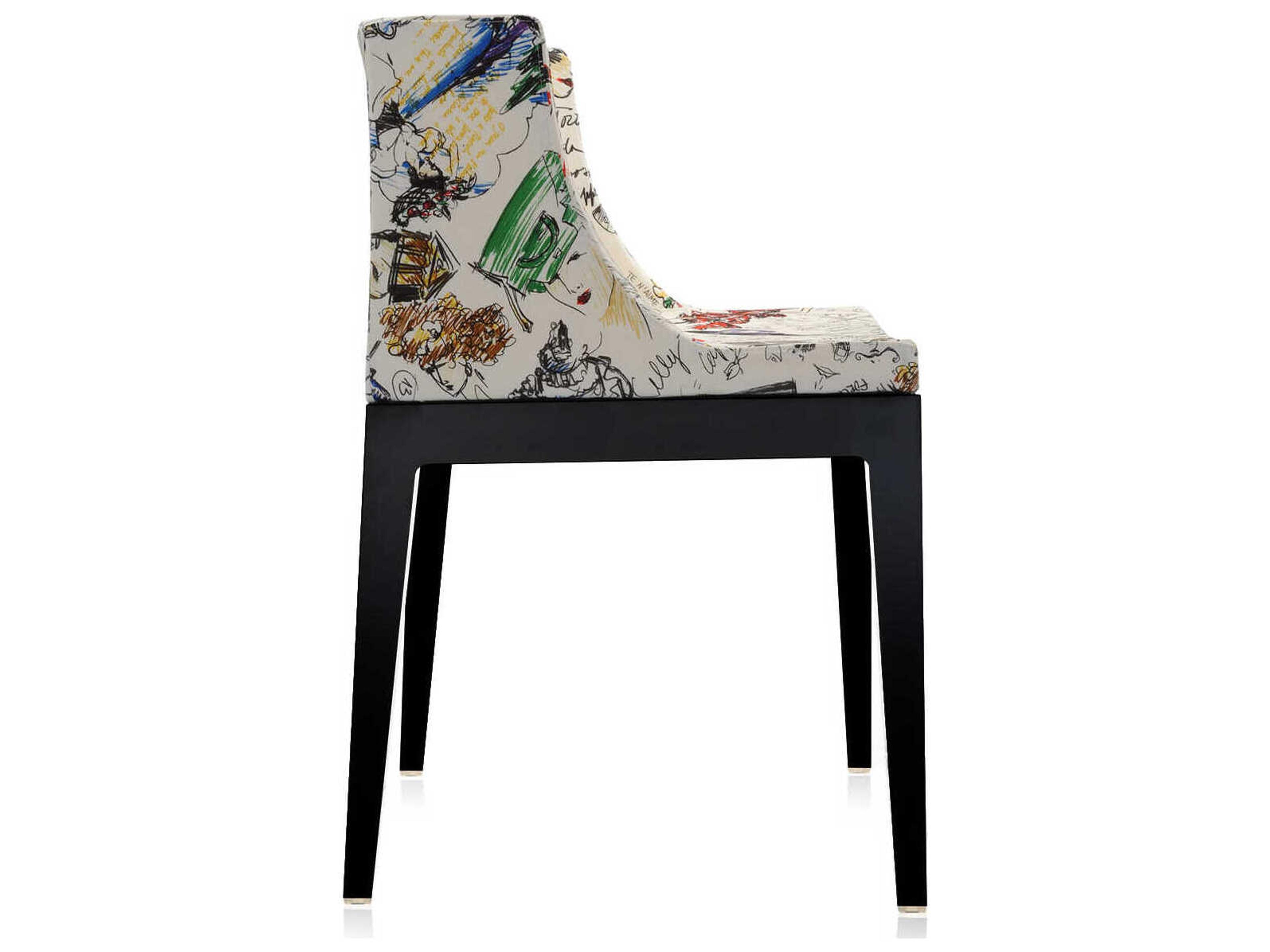 Kartell Mademoiselle Black Upholstered Side Dining Chair