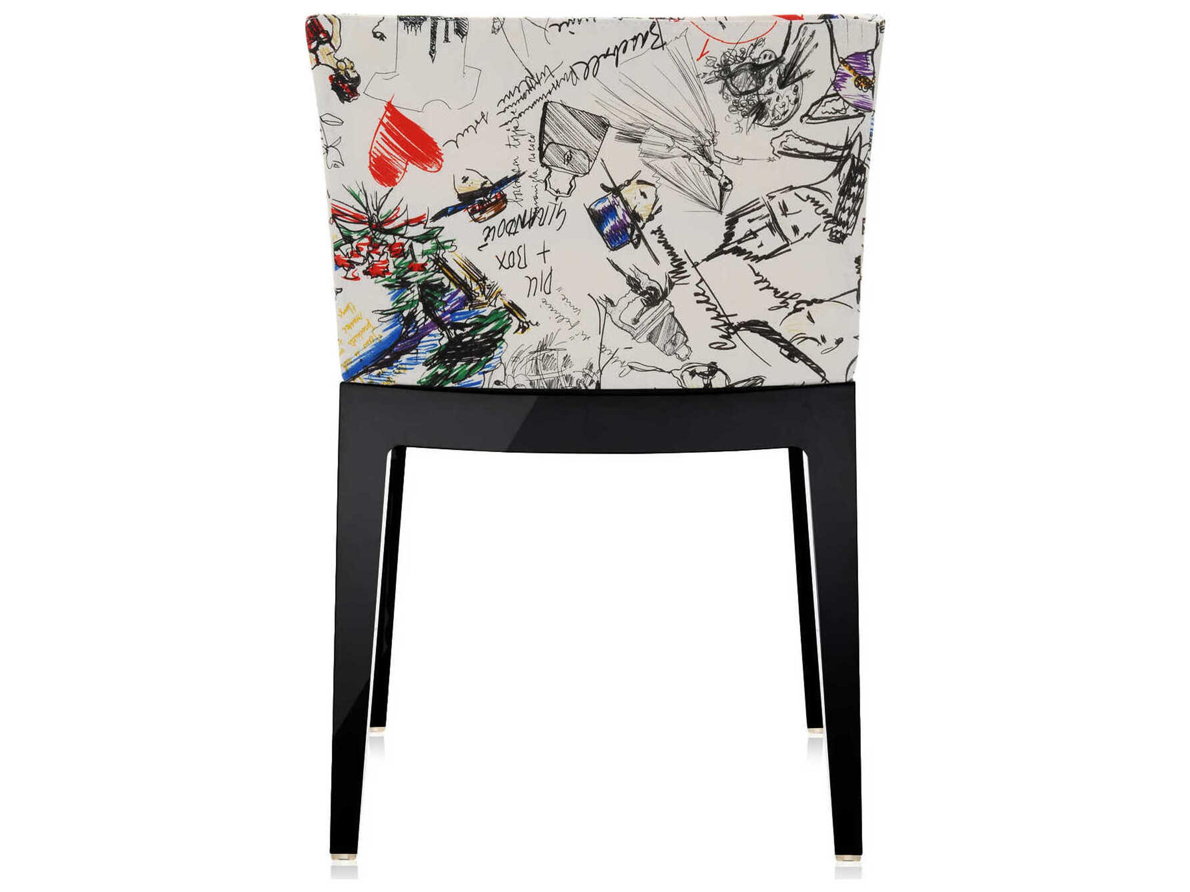 Kartell Mademoiselle Black Upholstered Side Dining Chair