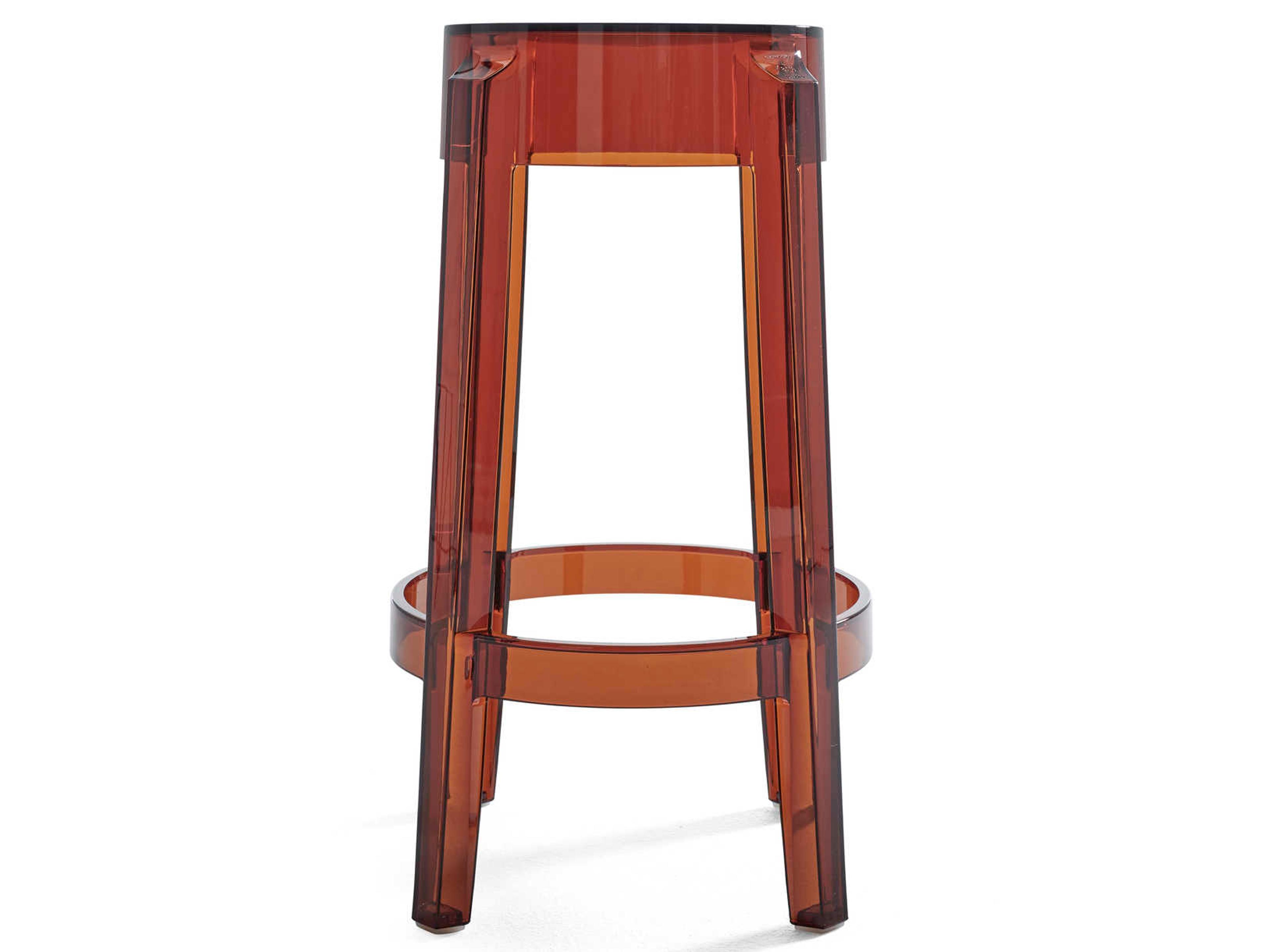 Kartell Charles Ghost Amber Counter Stool  (Sold in 2)