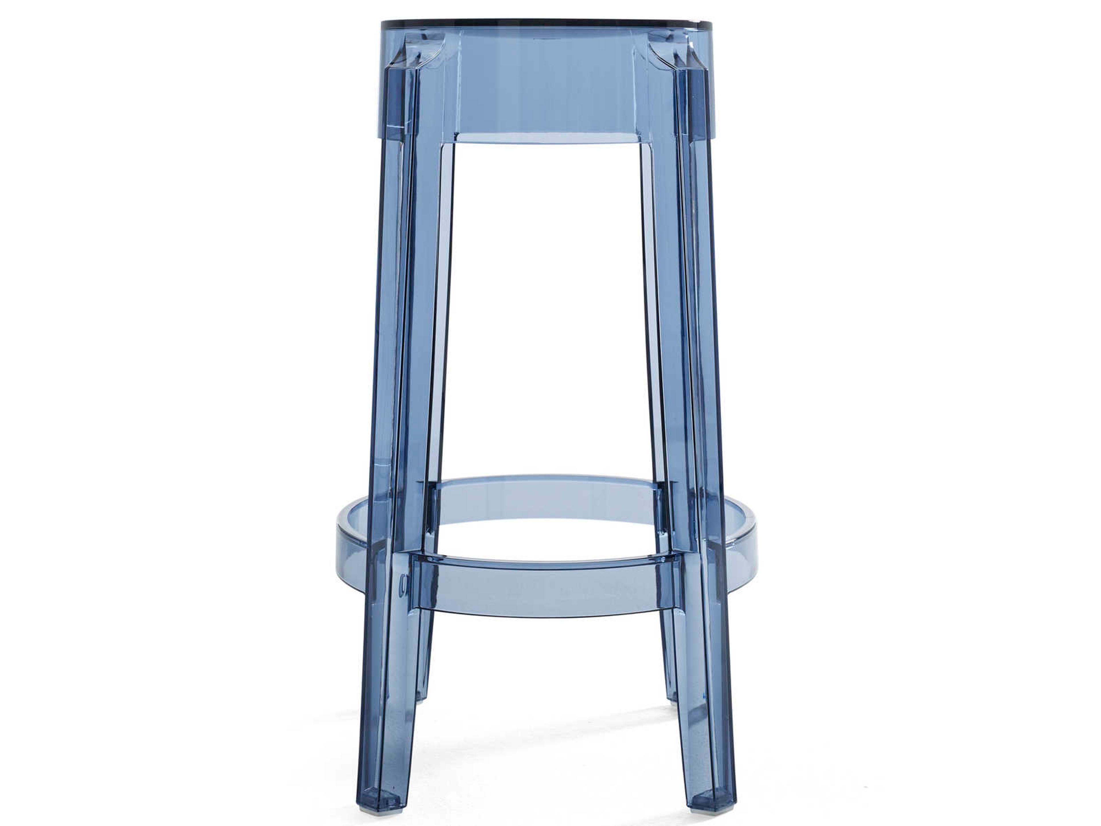 Kartell Charles Ghost Powder Blue Counter Stool  (Sold in 2)