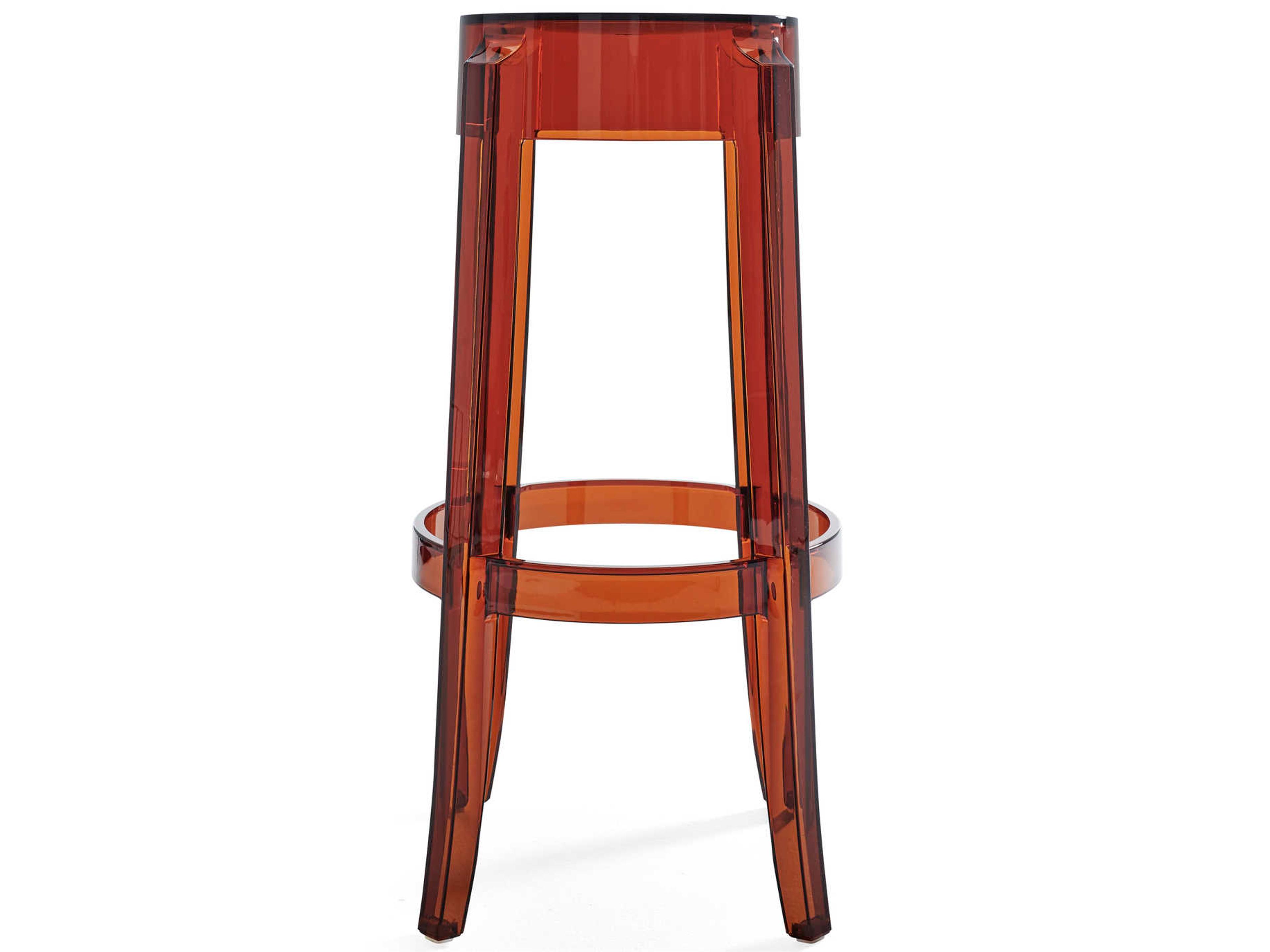 Kartell Charles Ghost Amber Bar Stool  (Sold in 2)