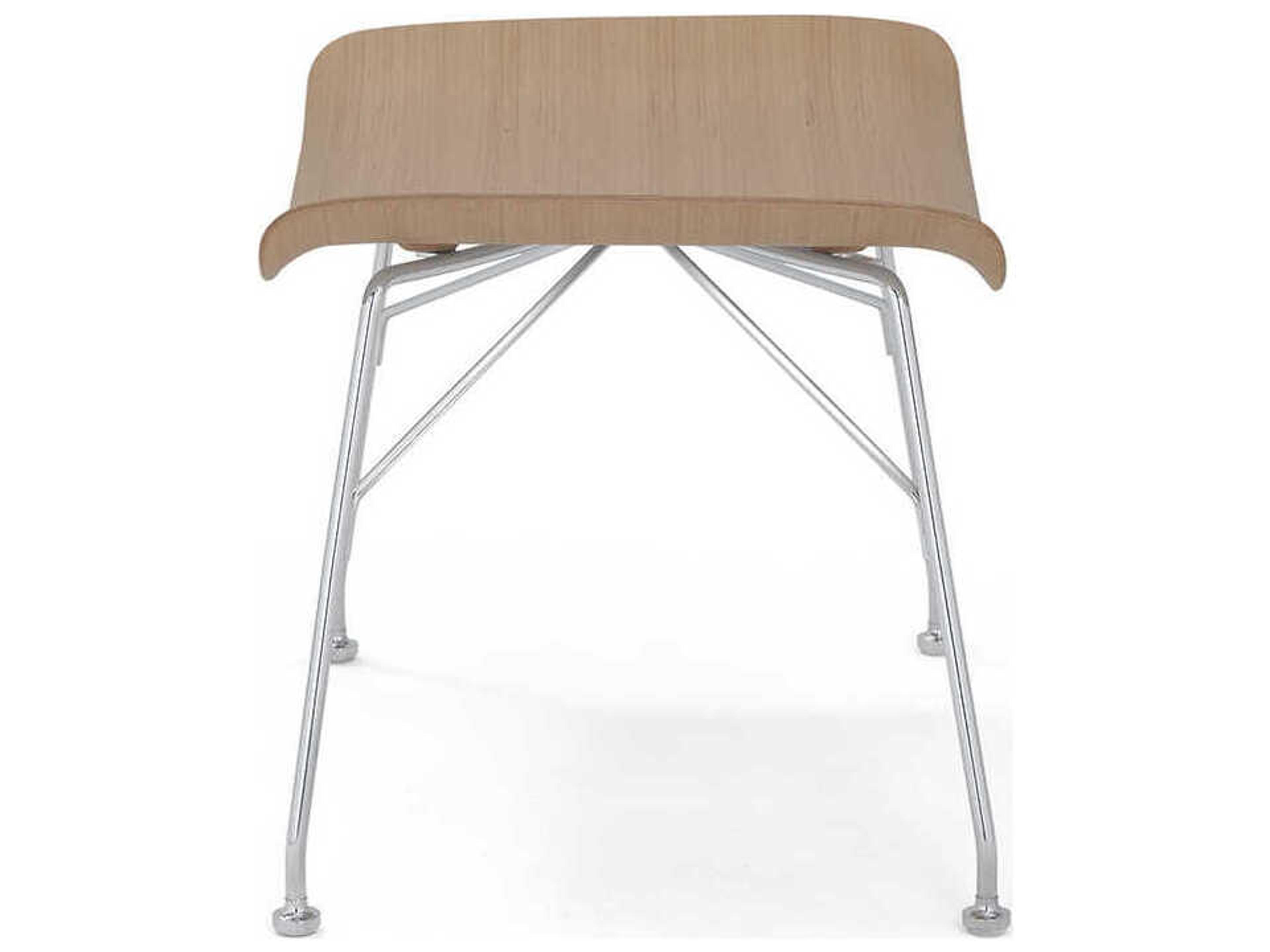 Kartell S-wood Basic Veneer Light Wood And Chrome Brown Ottoman