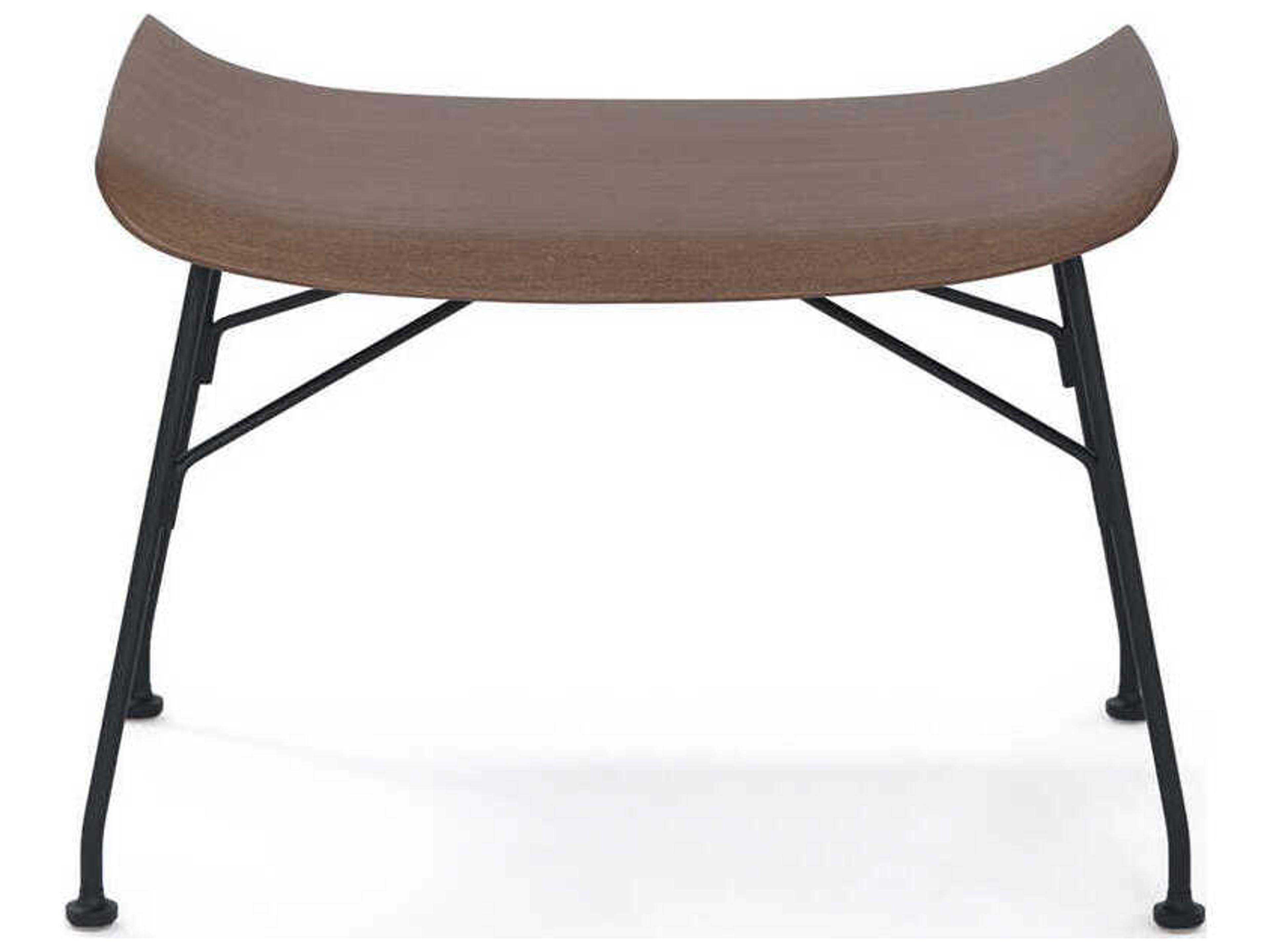 Kartell S-wood Basic Veneer Dark Wood And Black Brown Ottoman