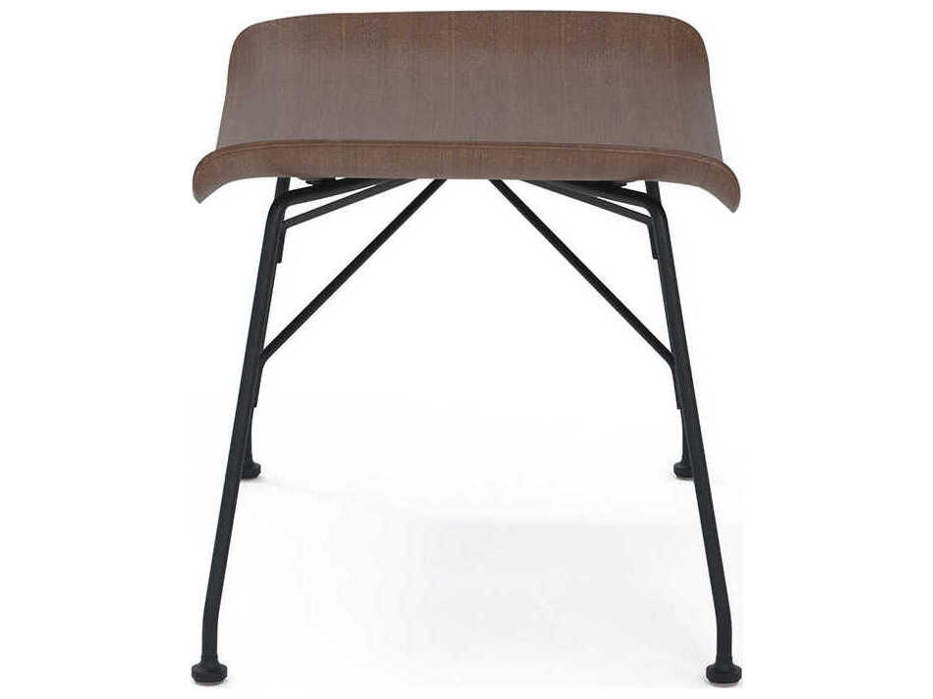 Kartell S-wood Basic Veneer Dark Wood And Black Brown Ottoman