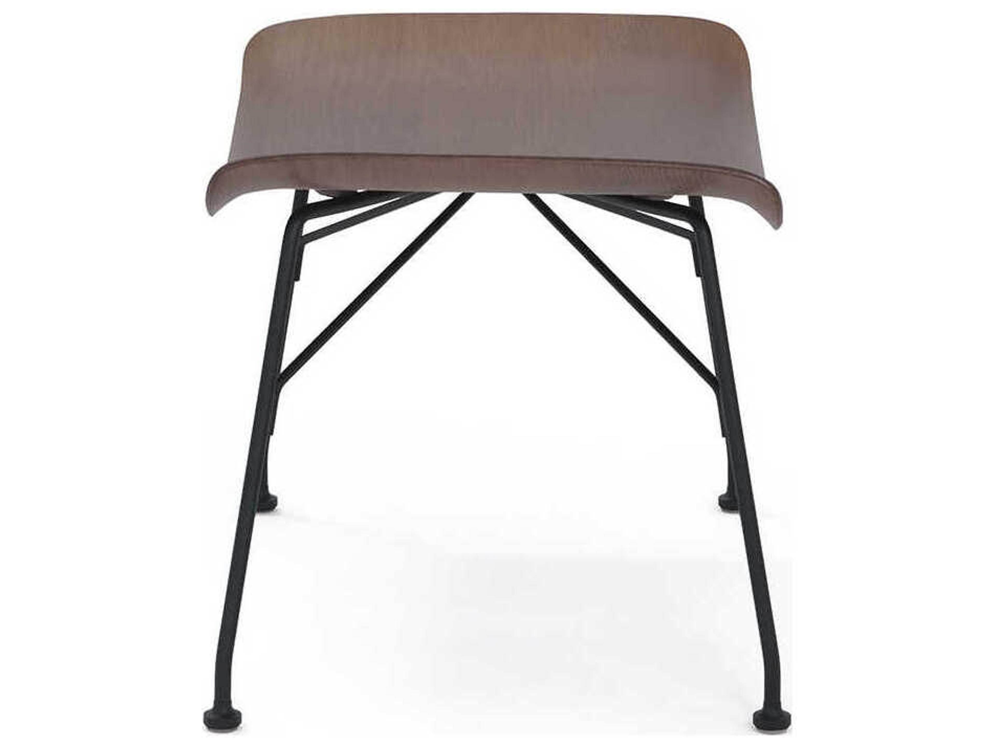 Kartell S-wood Slatted Ash Dark Wood And Black Brown Ottoman