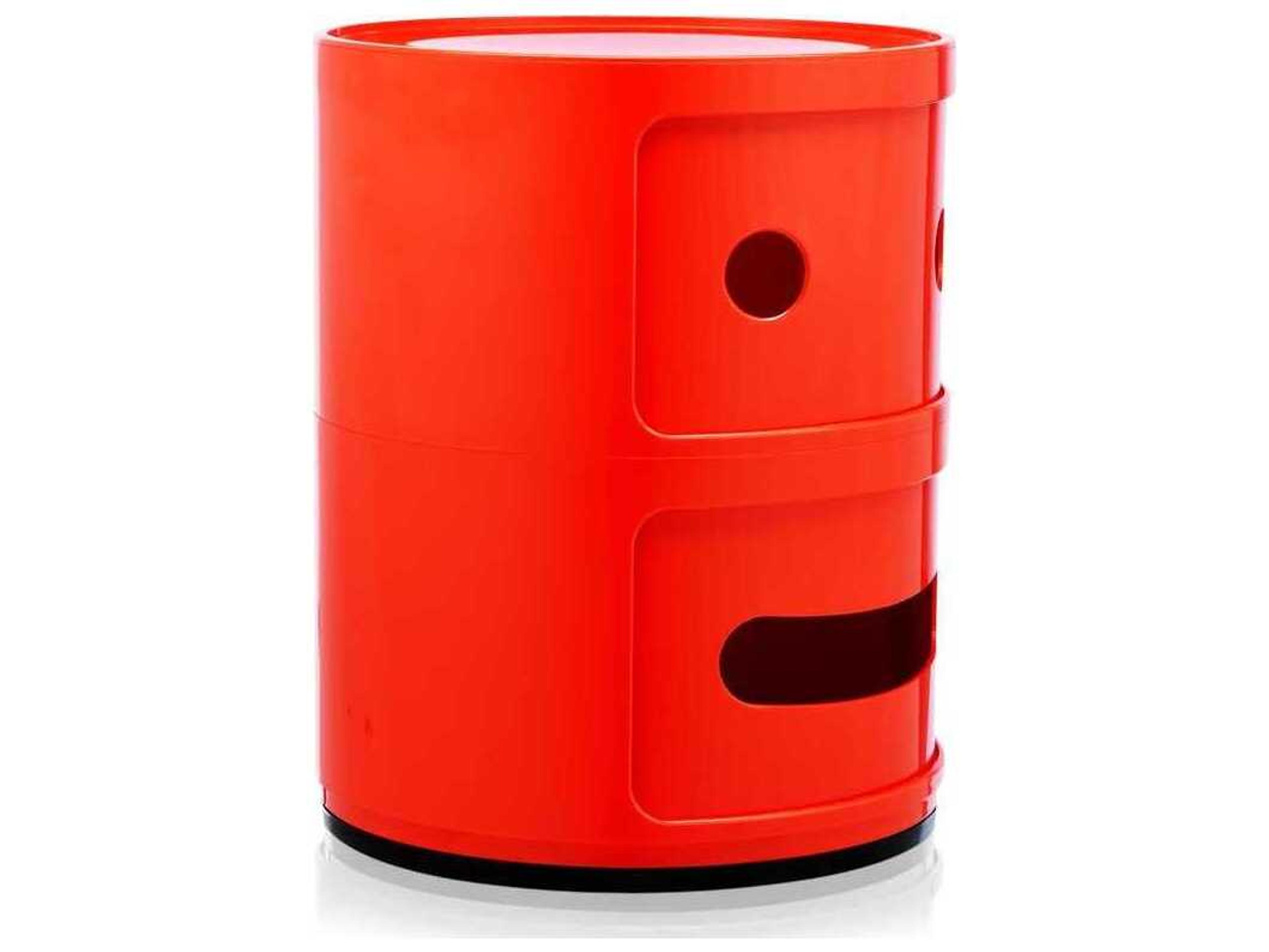 Kartell Componibili Smile Red "straight Face" File Cabinet