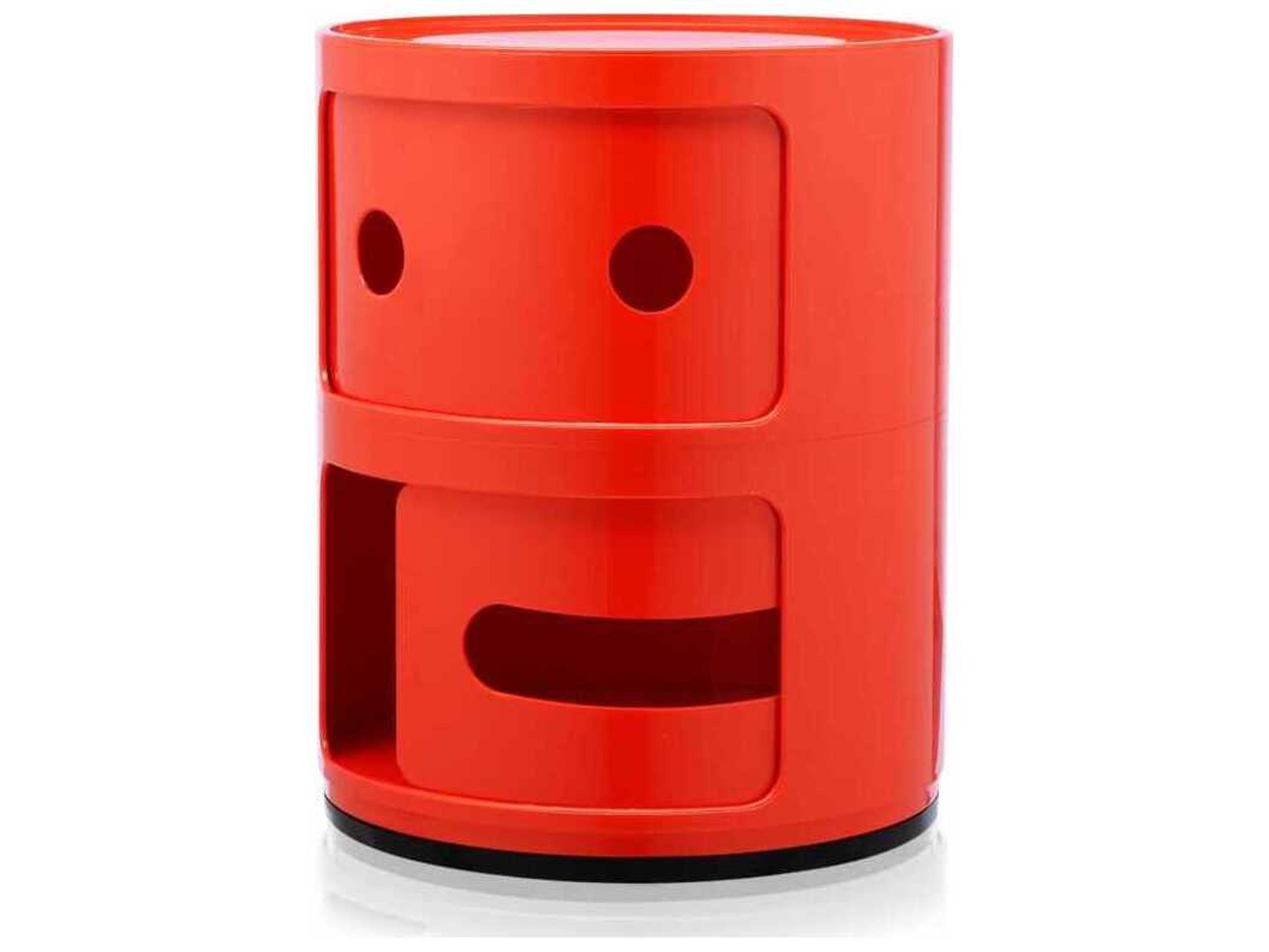 Kartell Componibili Smile Red "straight Face" File Cabinet