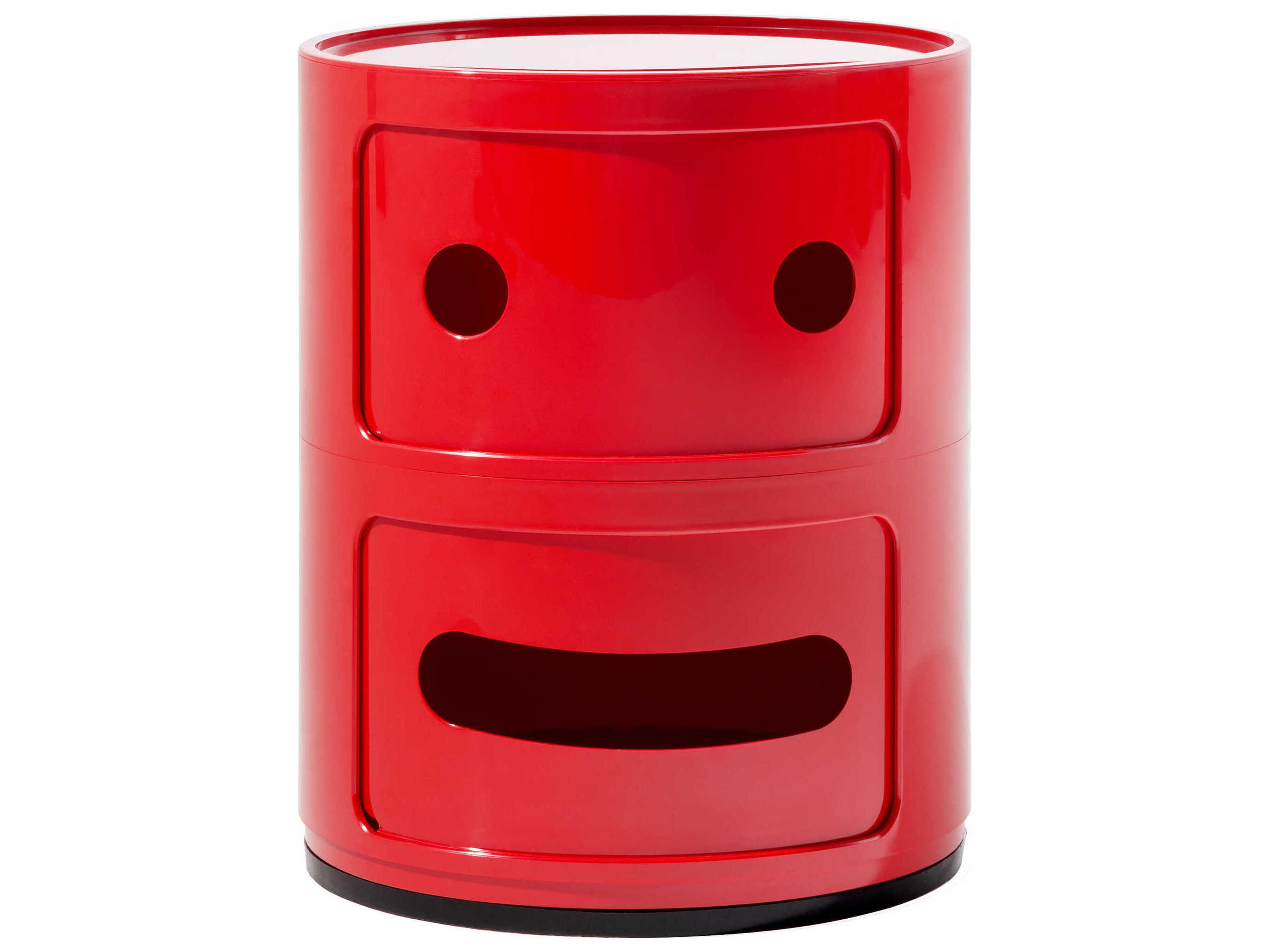 Kartell Componibili Smile Red "straight Face" File Cabinet