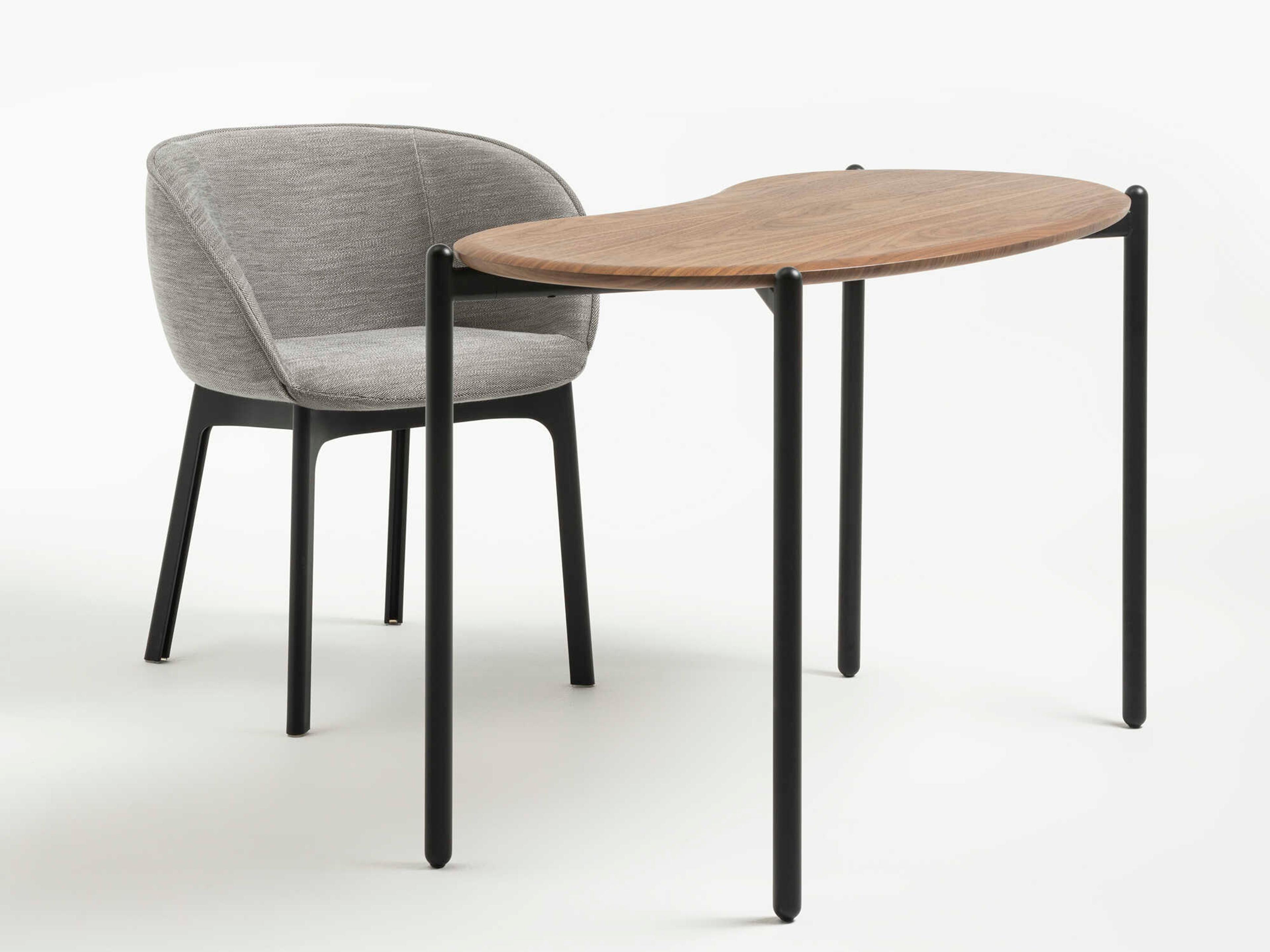 Kartell Lunat Walnut Black Brown Computer Desk