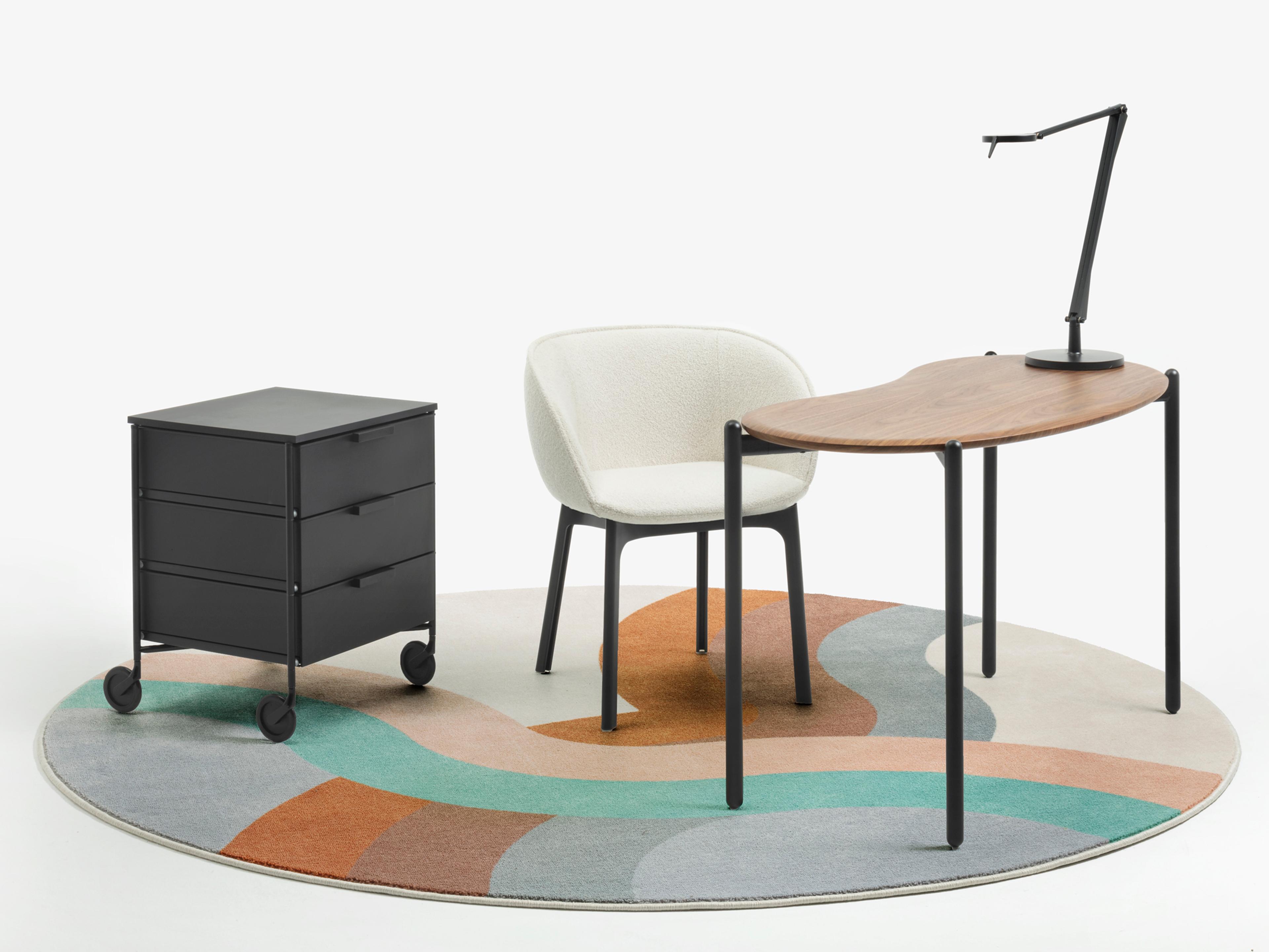 Kartell Lunat Walnut Black Brown Computer Desk