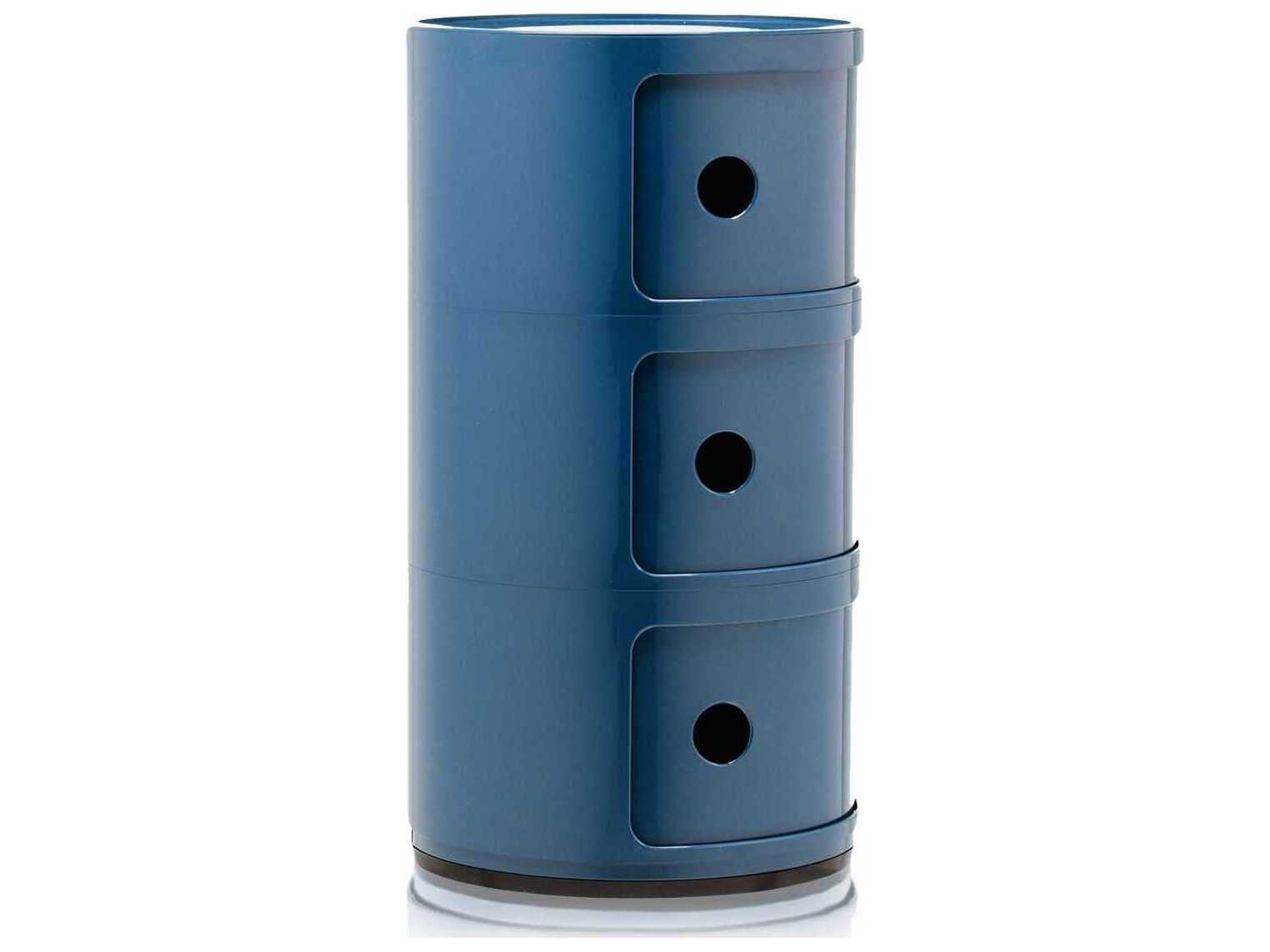 Kartell Componibili Blue Three-Drawer Storage Unit