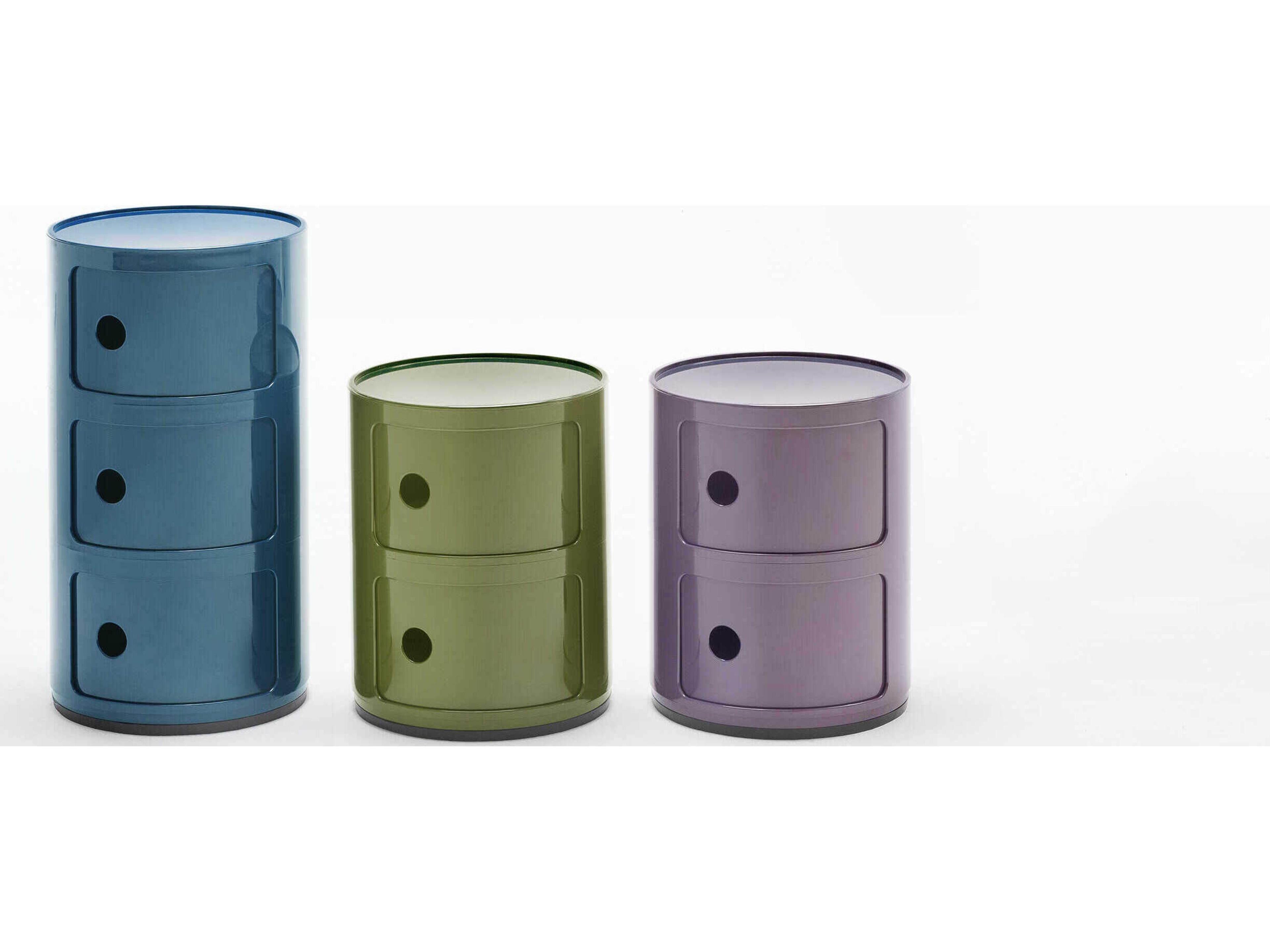 Kartell Componibili Blue Three-Drawer Storage Unit