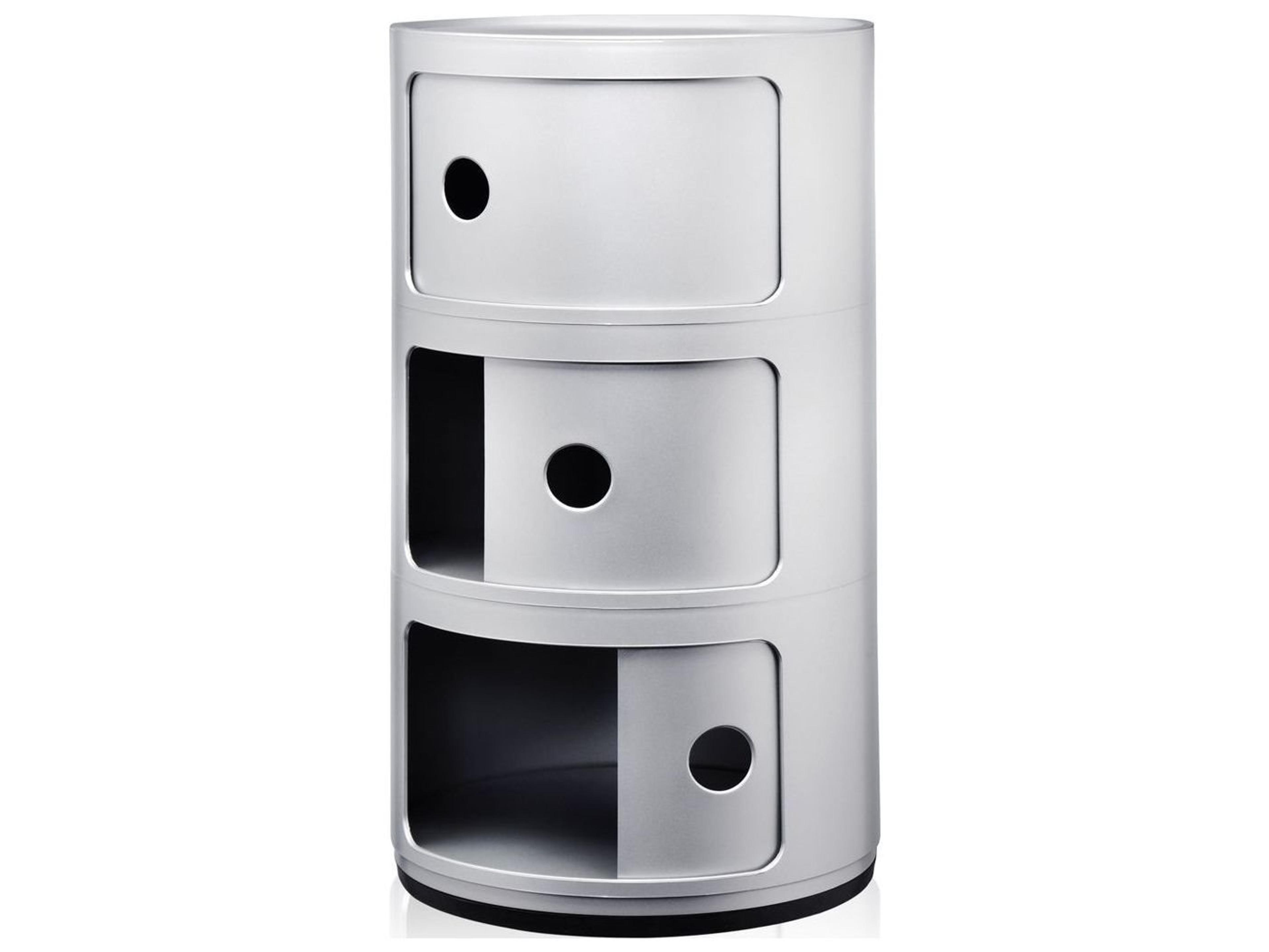Kartell Componibili Silver File Cabinet